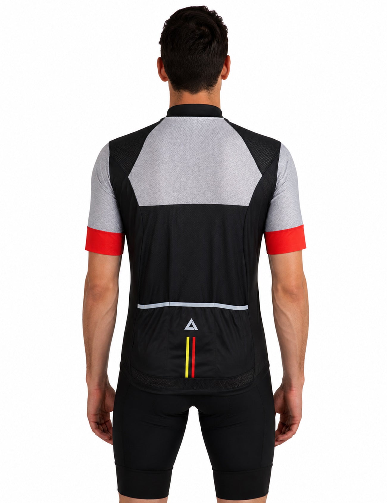 Maglia da bicicletta da uomo a maniche corte a maniche corte per team line III nera-grigio