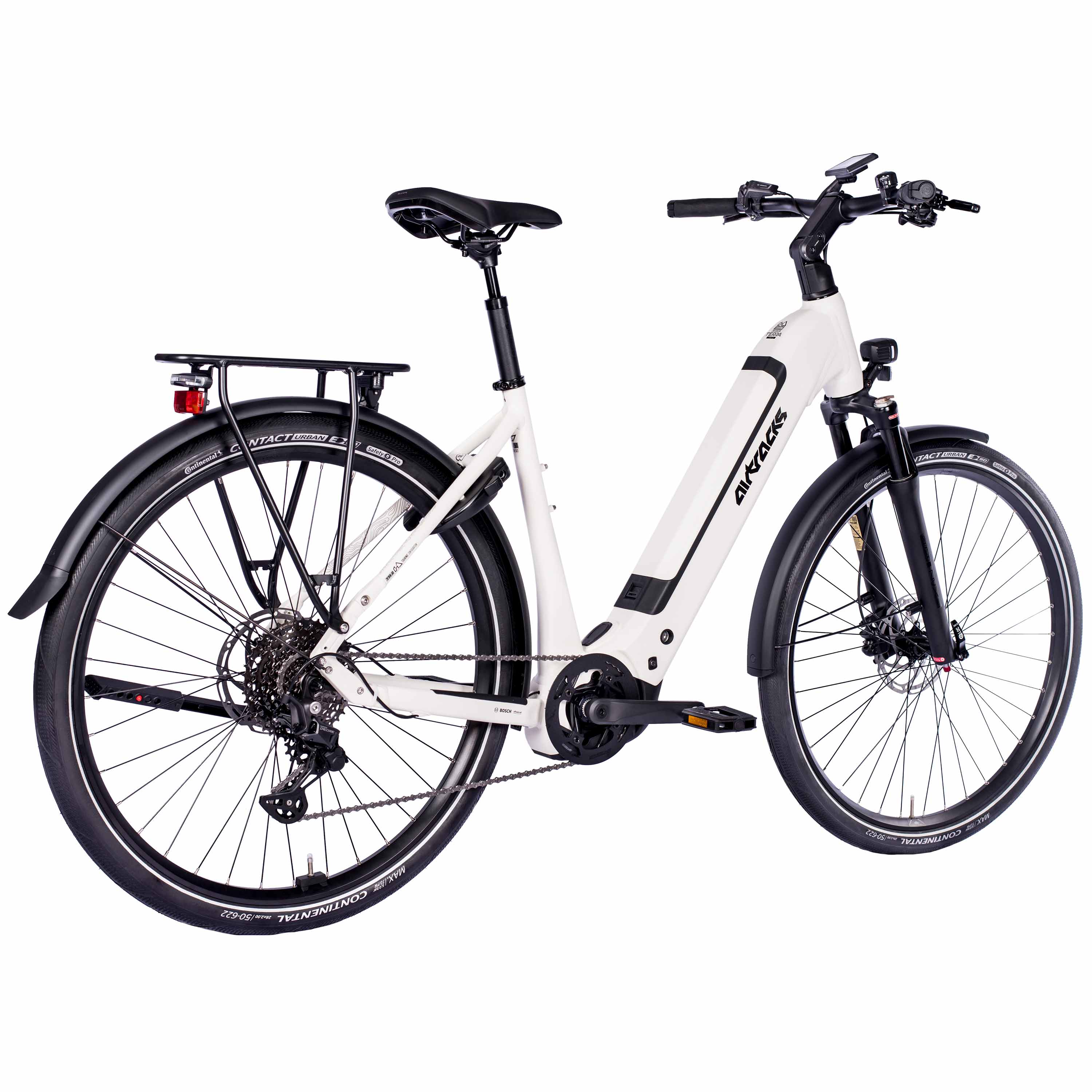 28" Damen E-Bike Trekking Fahrrad LS Wave TERRA TR2 BOSCH Performance Line PX Smart System POWERTUBE 600 Wh 10 x Gang SHIMANO DEORE RD-M5130 SGS Weiß