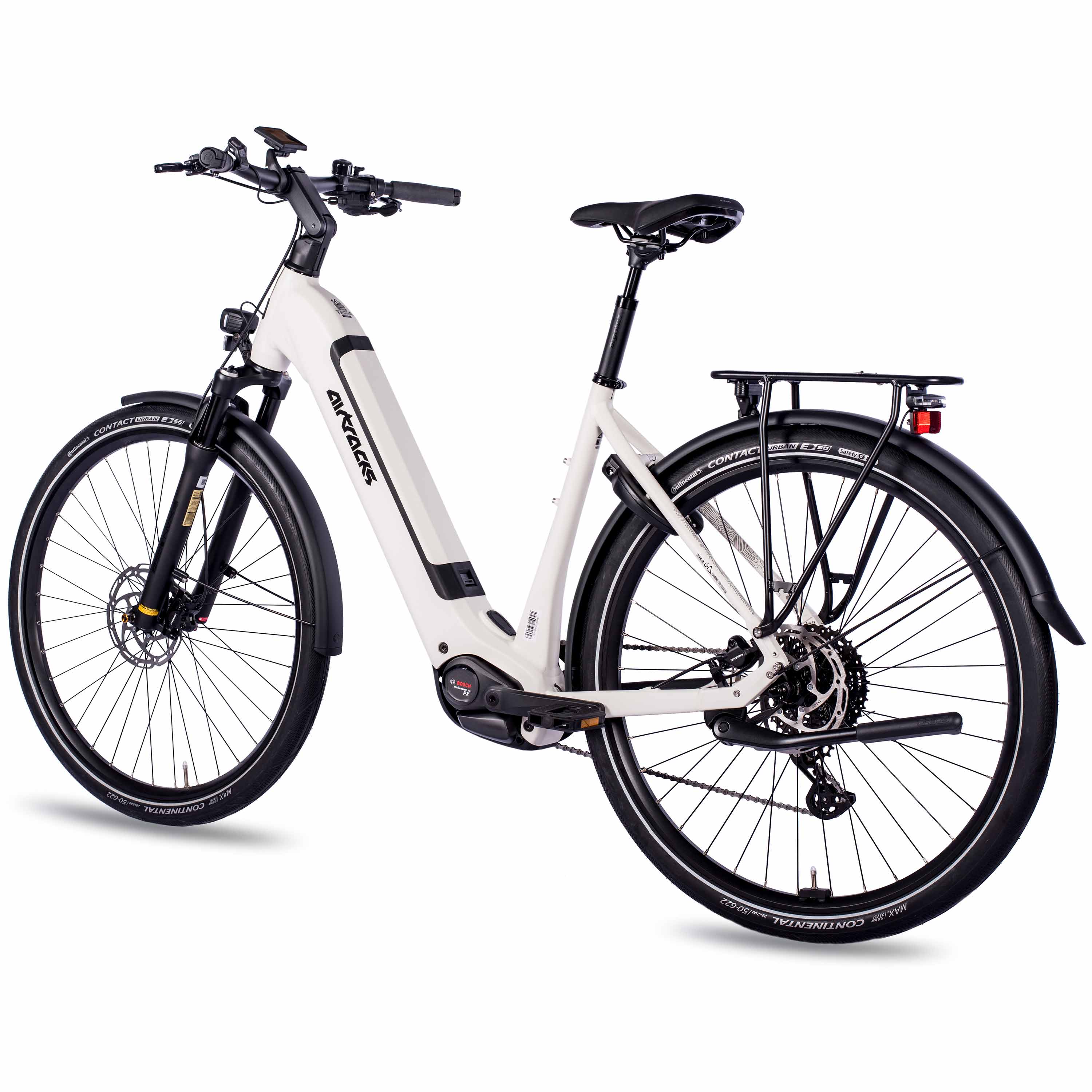 28" Damen E-Bike Trekking Fahrrad LS Wave TERRA TR2 BOSCH Performance Line PX Smart System POWERTUBE 600 Wh 10 x Gang SHIMANO DEORE RD-M5130 SGS Weiß