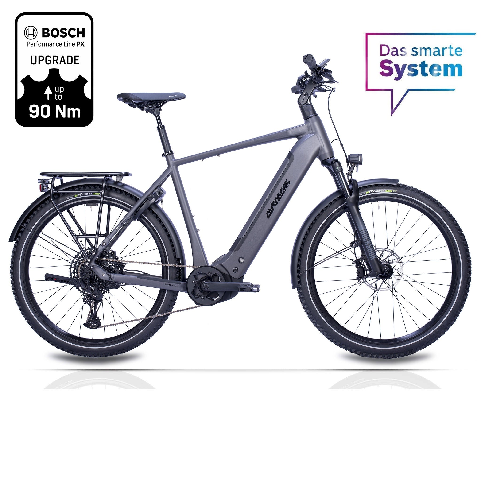 trekkingrad bremsen 27,5" Herren E-Bike SUV Trekkingrad TERRA CX2 BOSCH PERFORMANCE LINE PX Smart System POWERTUBE 600 Wh 12 x GANG SRAM SX EAGLE. Größenеmpfehlung 52cm: 165-175cm, 56cm 175-185cm, 60cm: 185-195cm