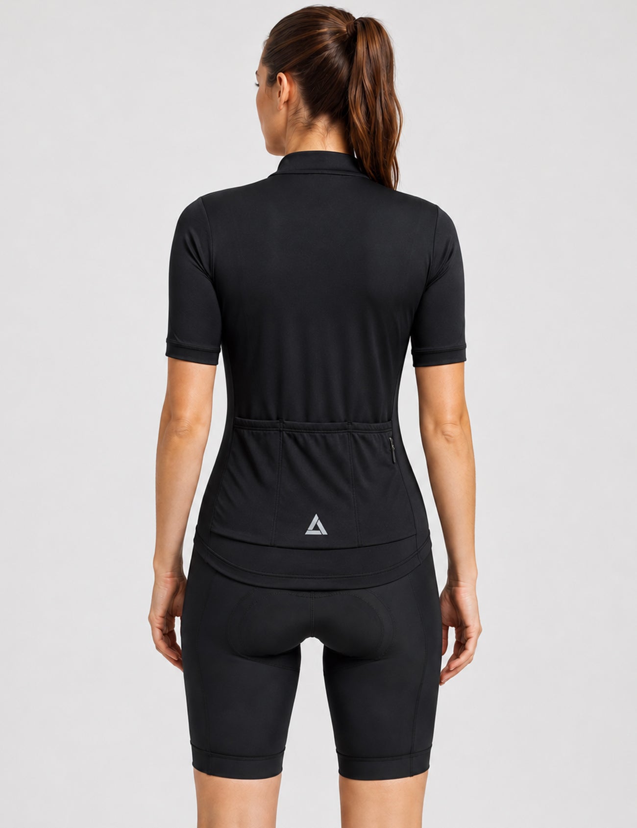 Women's Short Sleeve Cycling Jersey Comfort Line Black