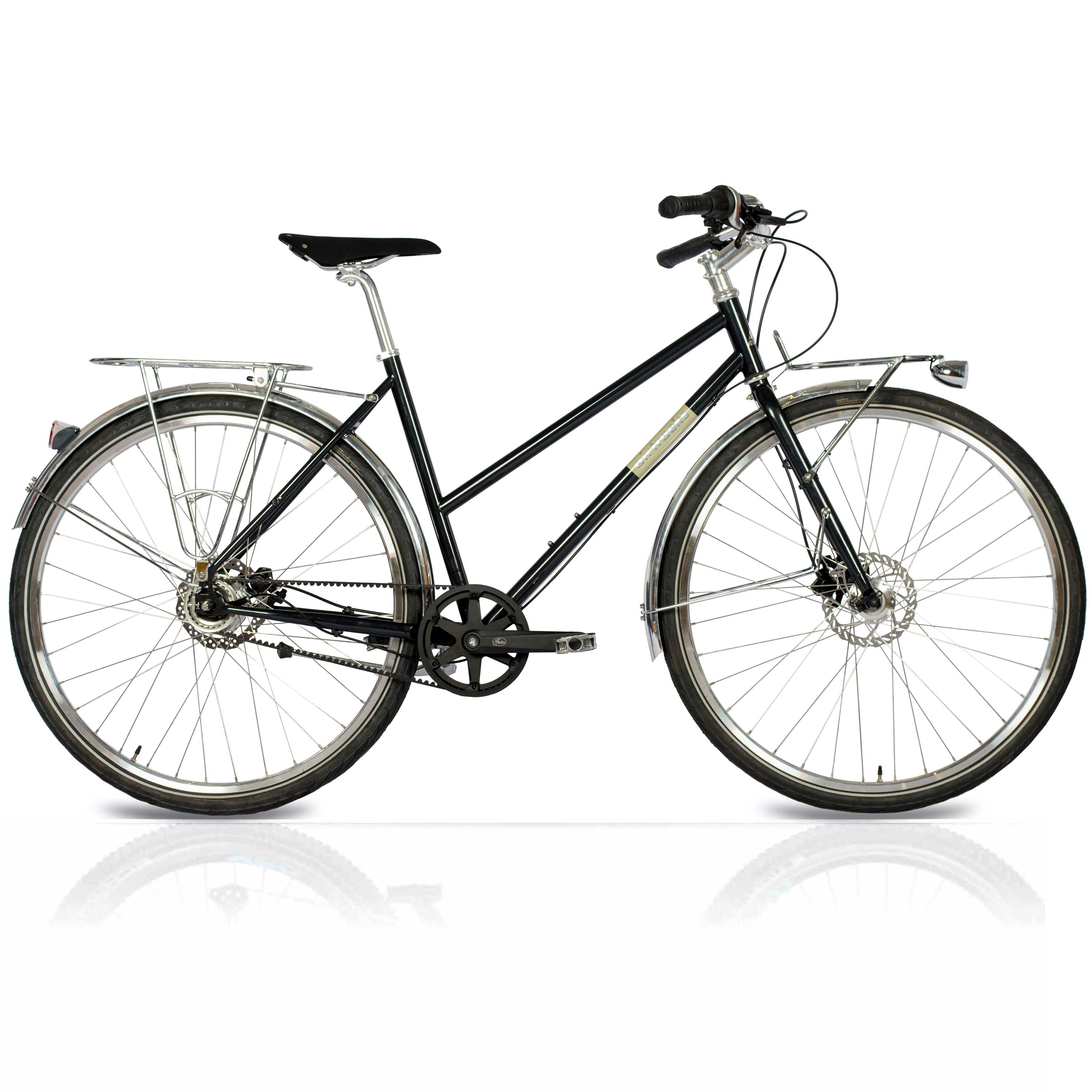 28" Damen Urban Bike City Fahrrad AIRY ONE CrMo GATES CARBON DRIVE BELT Shimano 7 x Gang NEXUS Schwarz