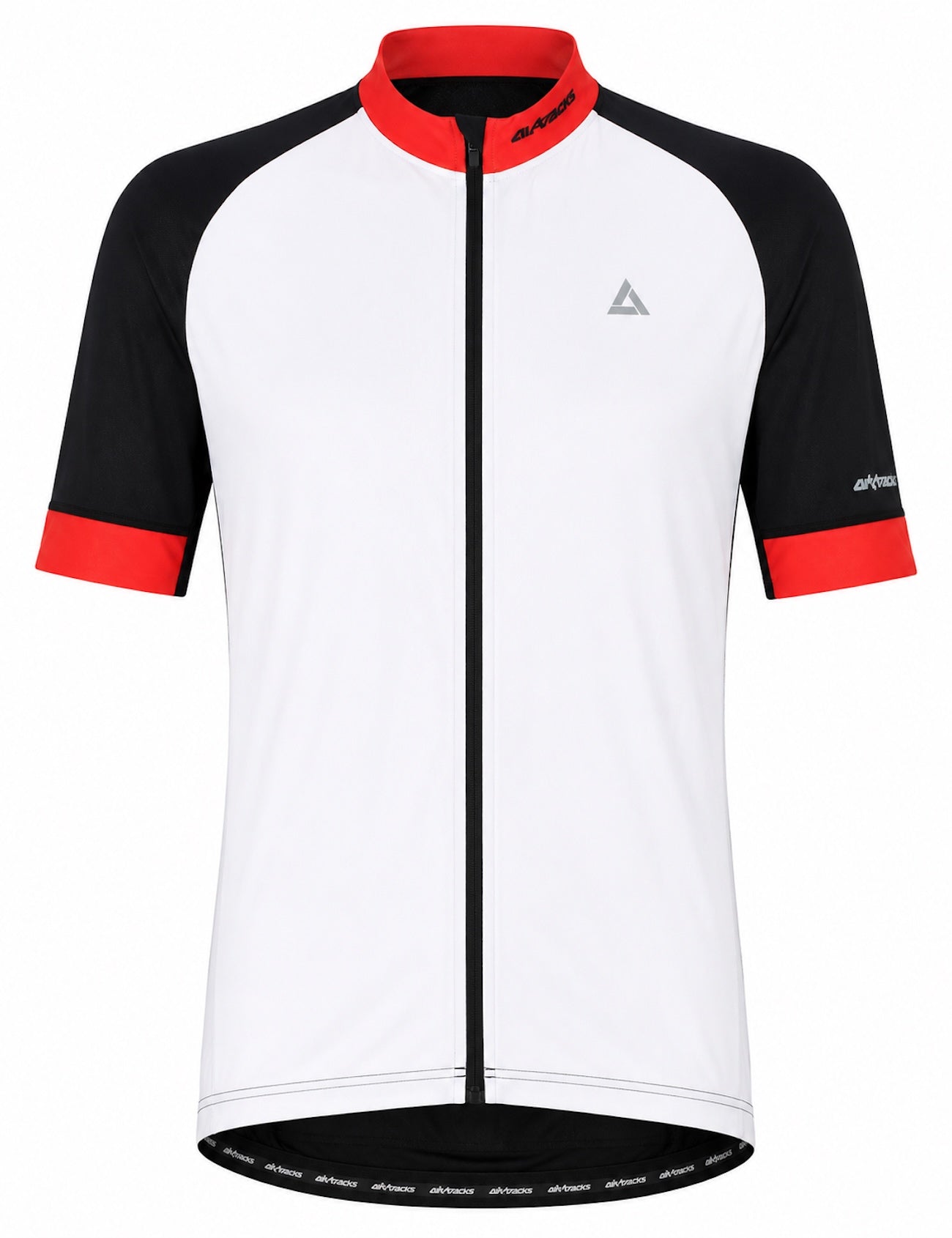 Fahrradtrikot Kurzarm Pro Line Schwarz Weiss Schwarz Rot Radtrikot für Herren und Damen