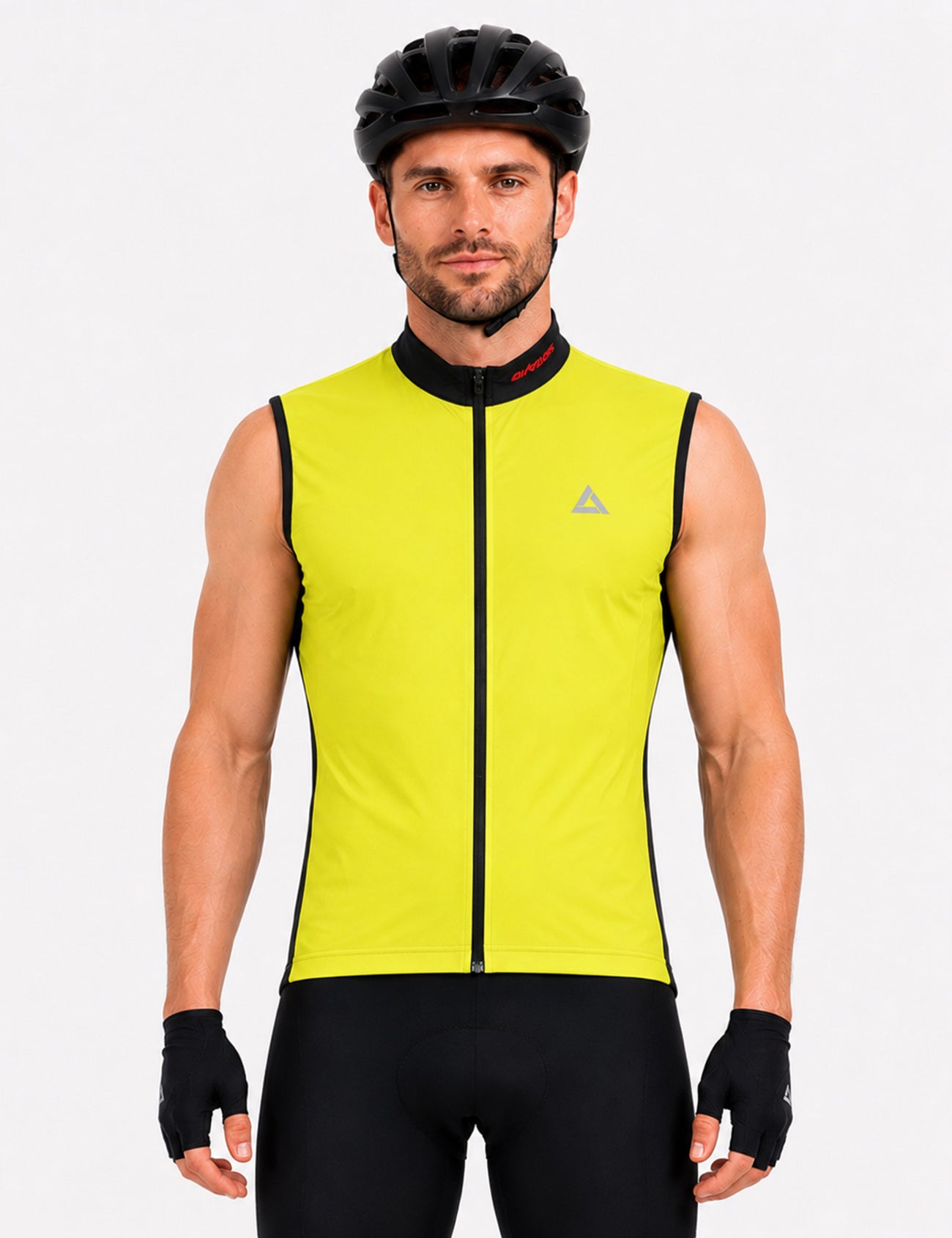 Fahrradtrikot Ärmellos Comfot Line Neon Schwarz