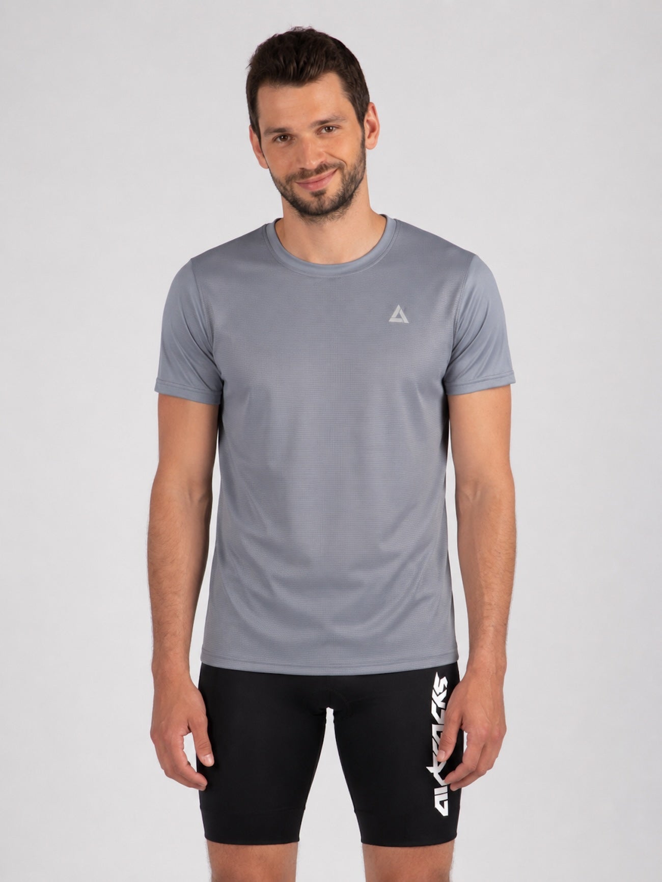 Functional running shirt shortarm comfort line gray
