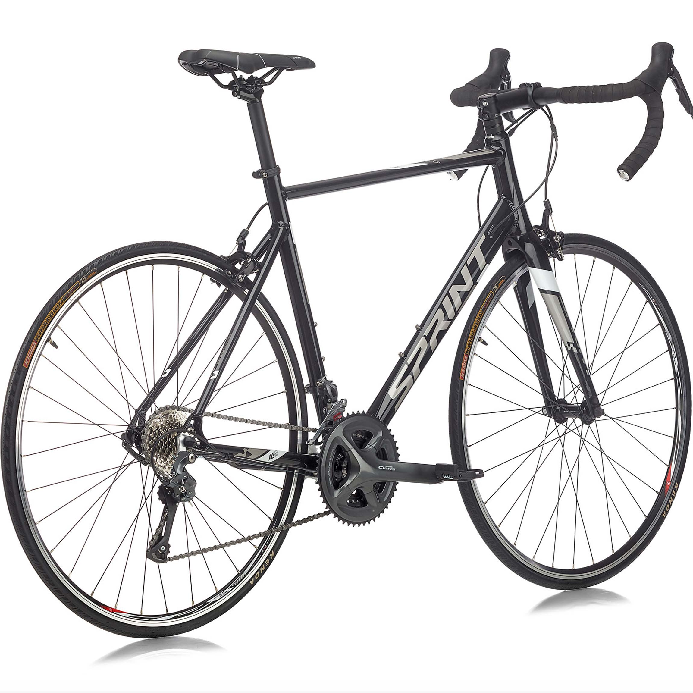 28" heren racefiets SPRINT MONZA RACE 28 carbon voorvork fiets 2 x 8 versnellingen SHIMANO CLARIS RD-R2000 zwart / wit