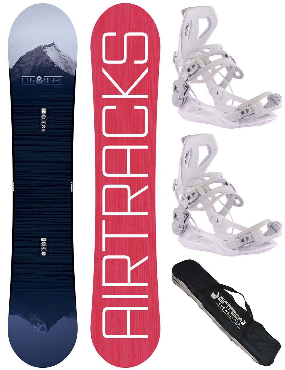 Damen Snowboardset Day & Night Hybrid Rocker + Snowboard Bindung Master Pro W + SB Bag