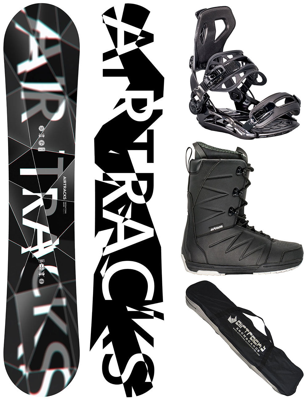Men Snowboardset Refractions Game Camber Wide + Snowboard Binding Master Pro + Snowboard Boots Star Black + SB BAG