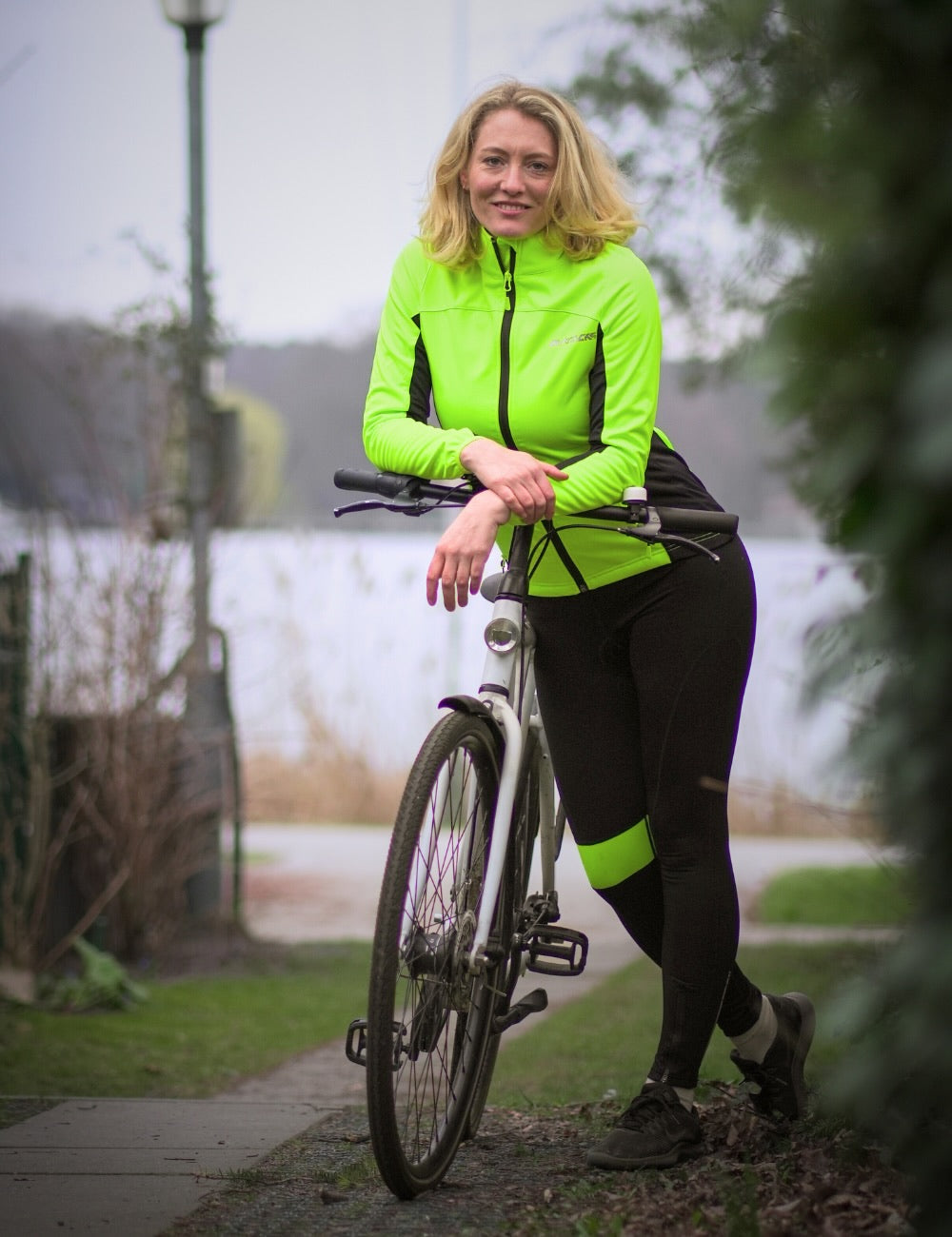 Donne Thermo Softshell Giacca per biciclette Pro Line II + Pantaloni per biciclette Thermo Lang