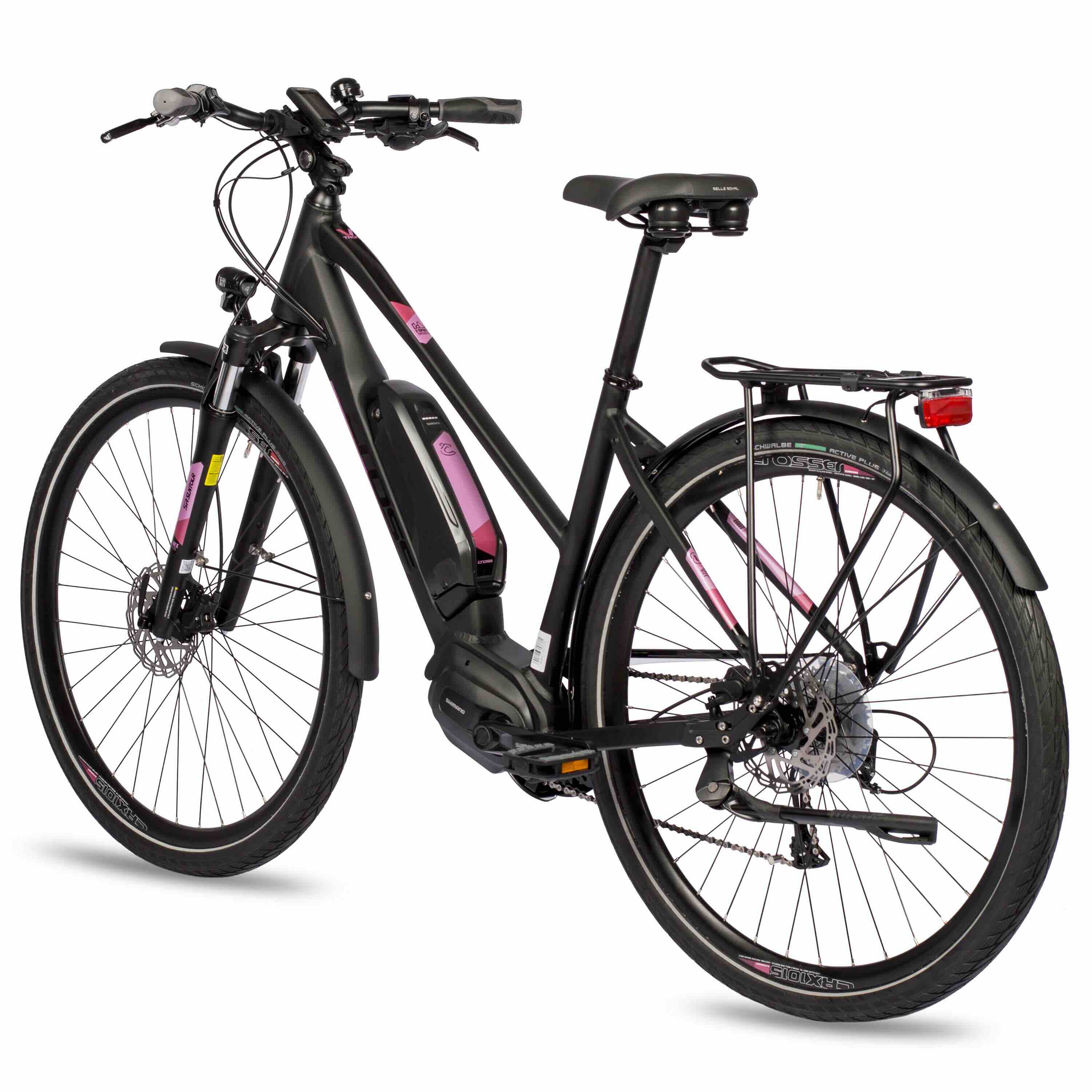 28" Damen E-Bike Trekking Fahrrad V-TRON SHIMANO STEPS E-5000 418 Wh 9 x GANG SHIMANO RD-T3000
