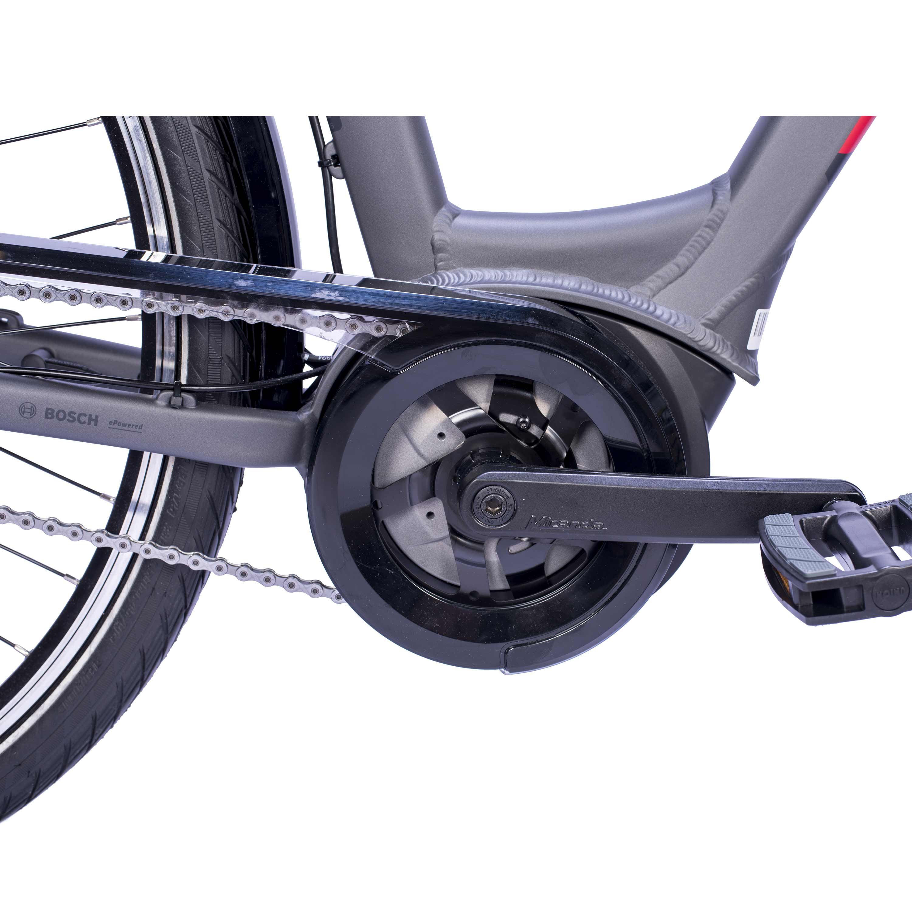 28" E-Bike City Fahrrad V-Tron RACK BOSCH ACTIVE LINE 400 Wh 7 GANG SHIMANO NEXUS RÜCKTRITTBREMSE Schwarz