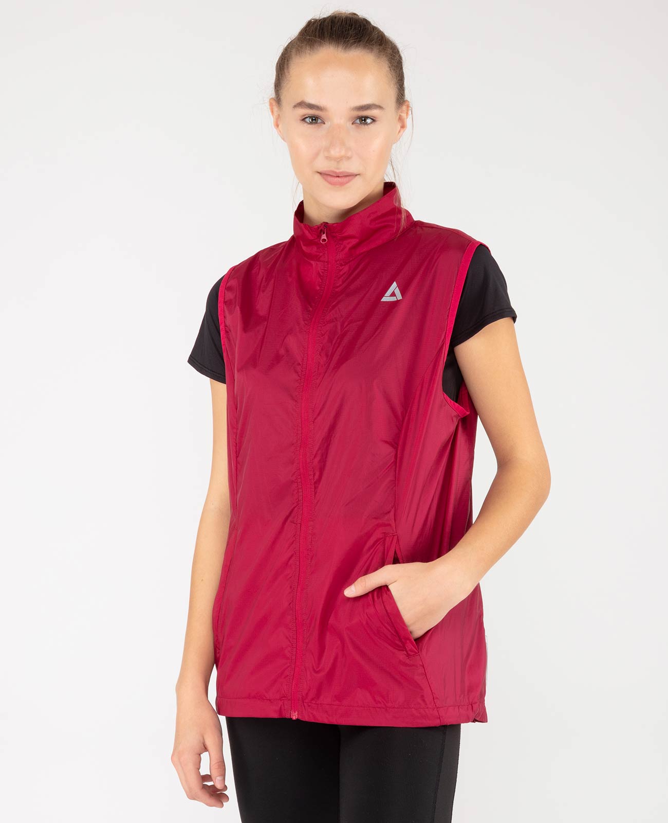Damen Leichte Windweste Fahrradweste / Laufweste Pro Line Rot Setprodukt