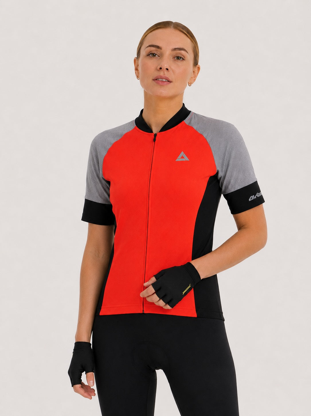 Maglia per biciclette da donna corta e maglia per biciclette per linea rossa