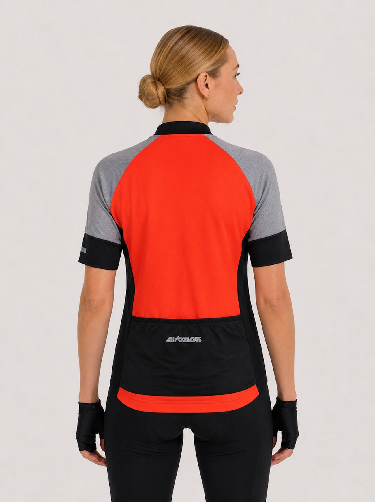 Maglia per biciclette da donna corta e maglia per biciclette per linea rossa
