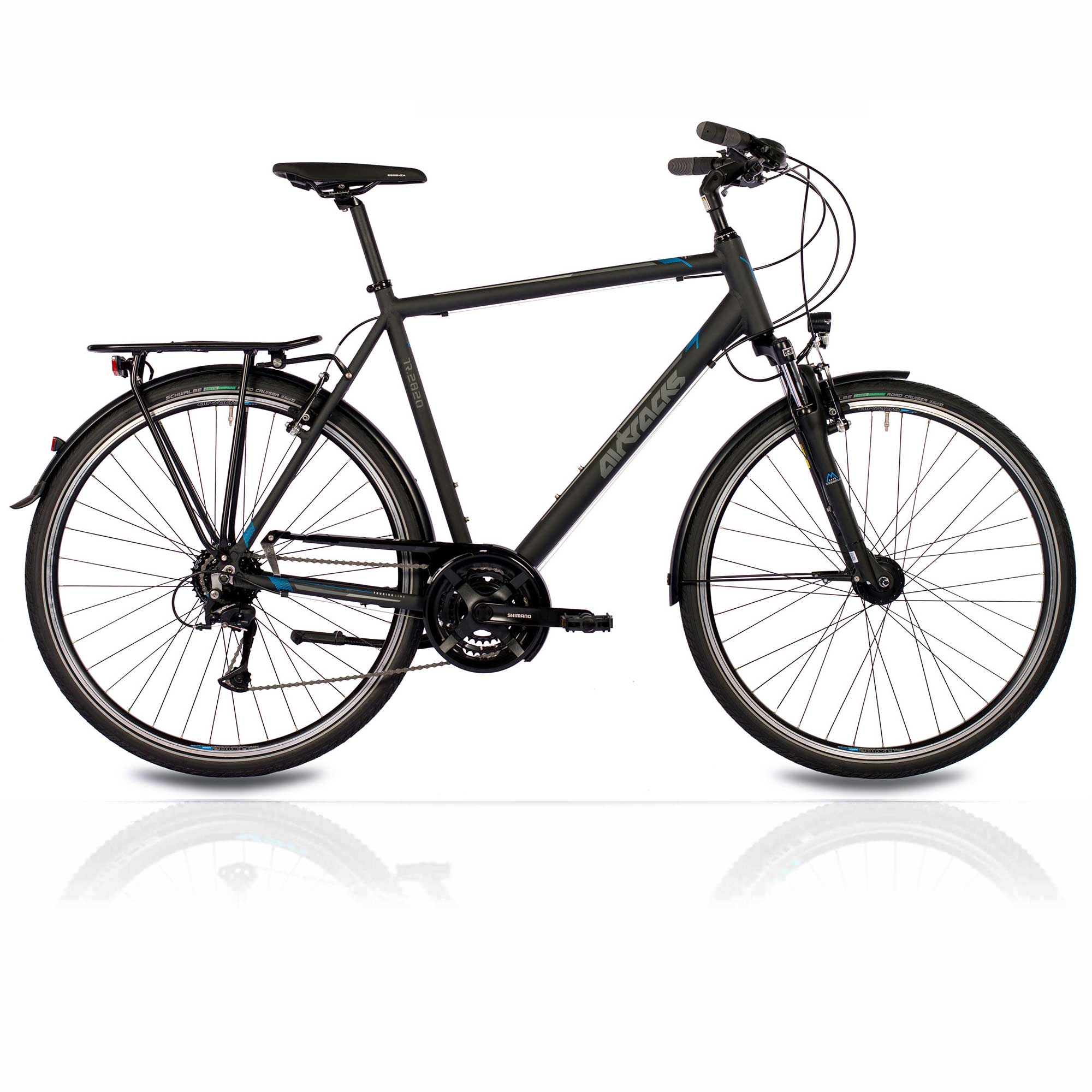 fahrrad 28 zoll Airtracks Herren 28 Zoll Trekking Fahrrad TR.2820 Trekkingrad 24 x Gang City Bike Trekkingbike Shimano Acera RD-T3000 SGS Schwarz Herrenfahrrad Rahmenhöhe 52 56 60 cm M L XL XXL günstig kaufen