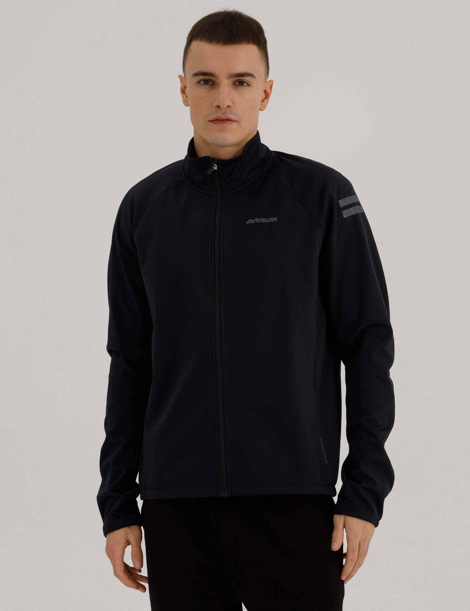 Herren Winter Fahrradjacke-Laufjacke Softshell Thermojacke Aktive Comfort Line Schwarz