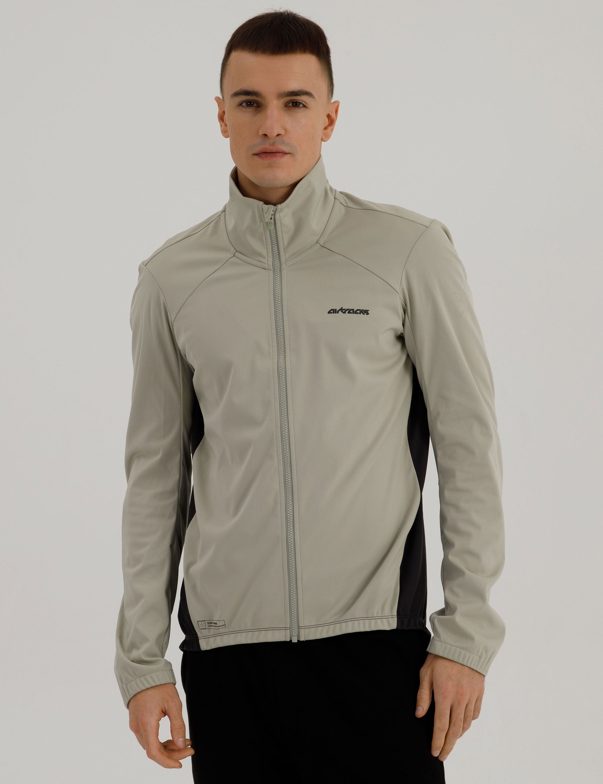 Herren Winter Fahrradjacke Softshell Thermoradjacke Advance Line Schwarz-Grau