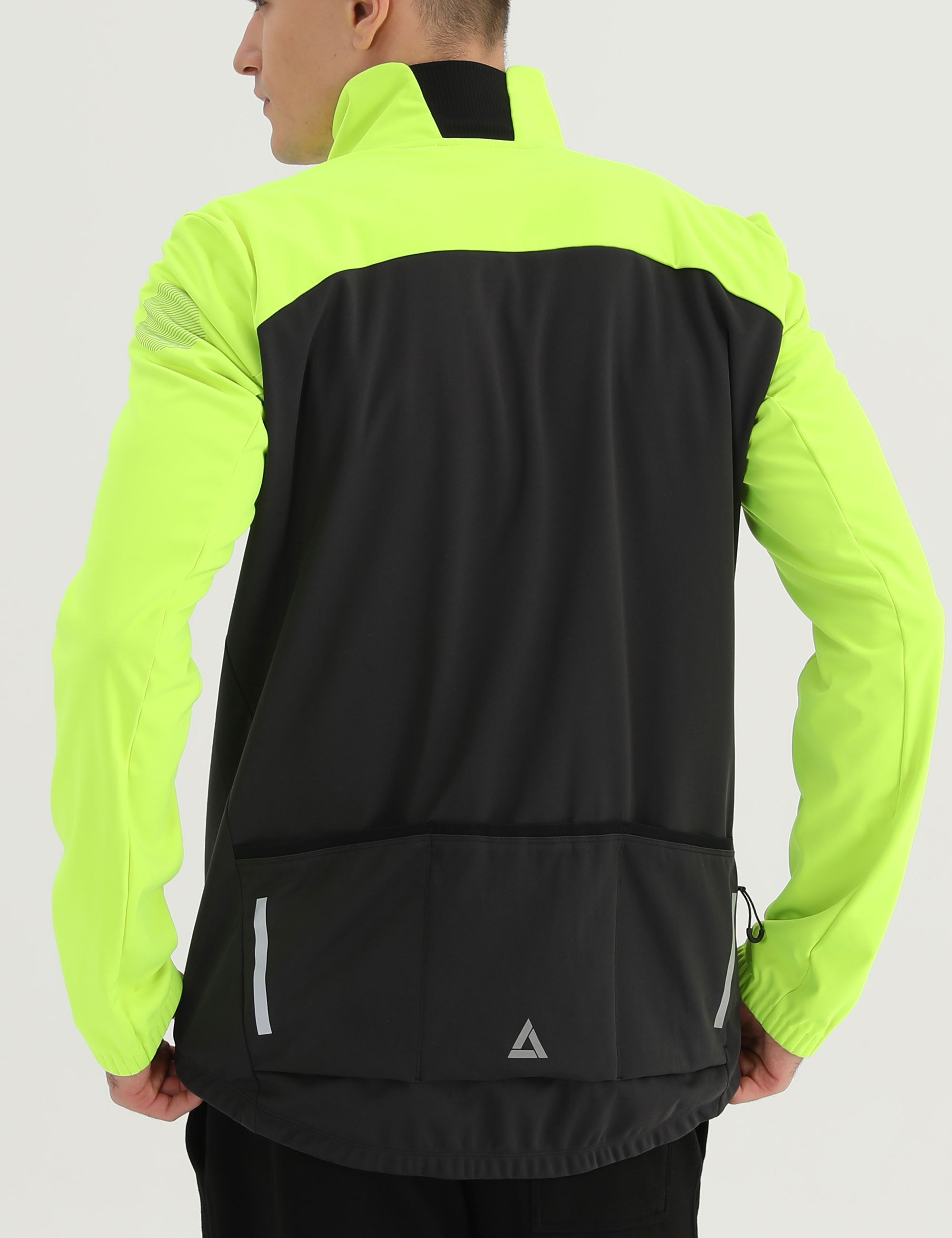 Herren Winter Fahrradjacke Softshell Thermoradjacke Advance Line Grau-Neon