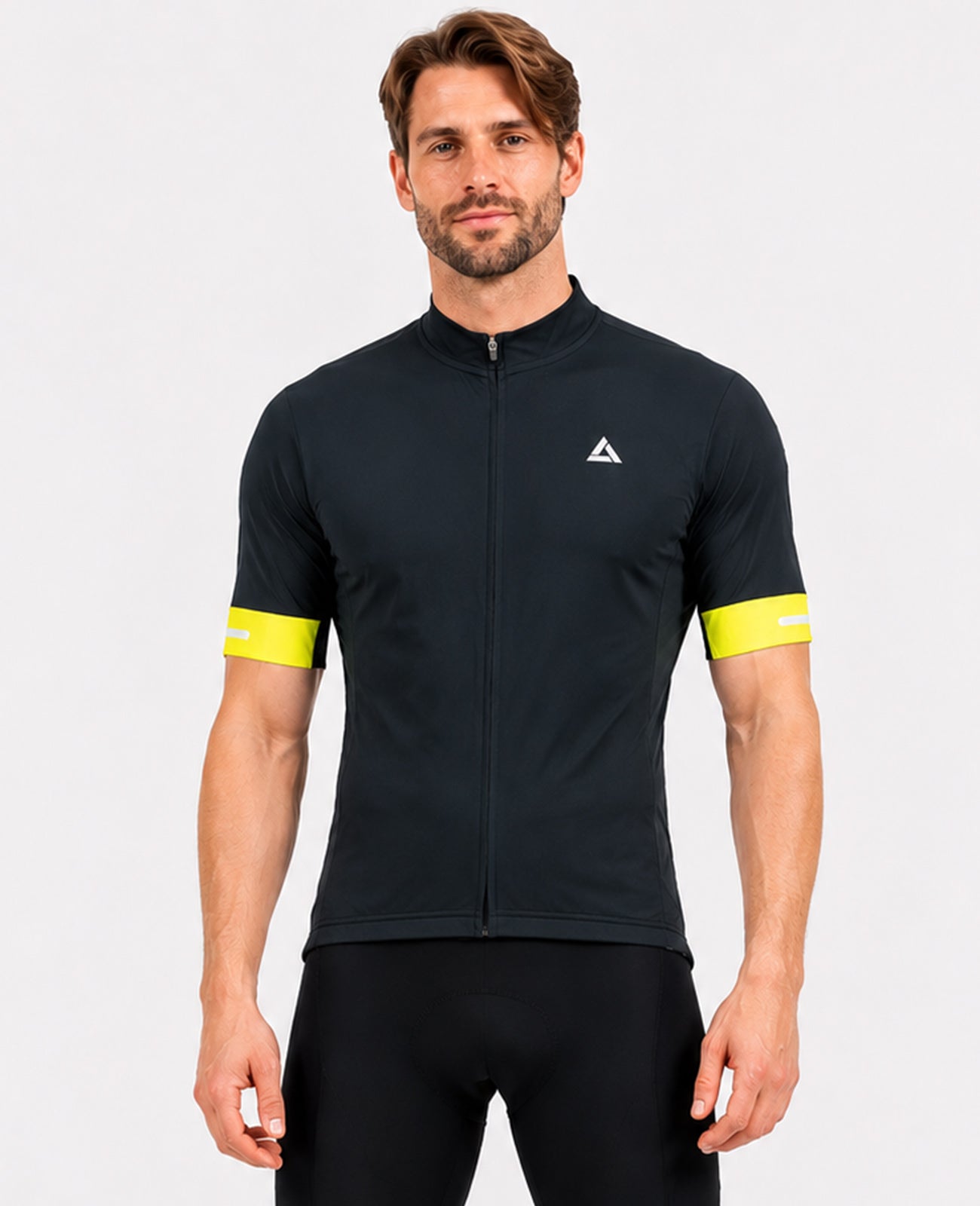 Maglia da bicicletta maschile corta -maglia per biciclette per manica per squadra II Black