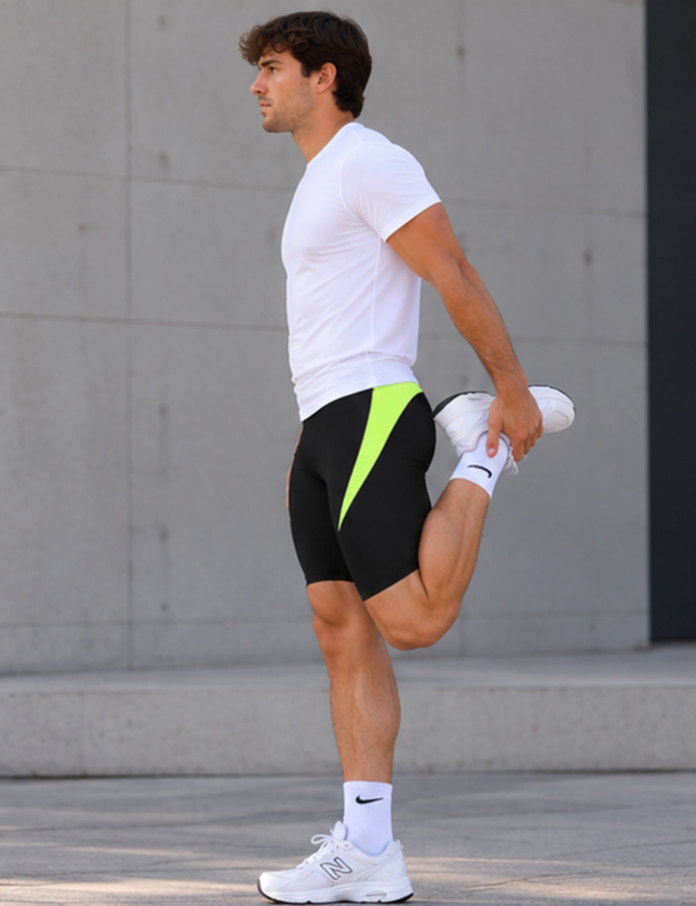 Herren Laufhose Kurz Pro Schwarz Neon