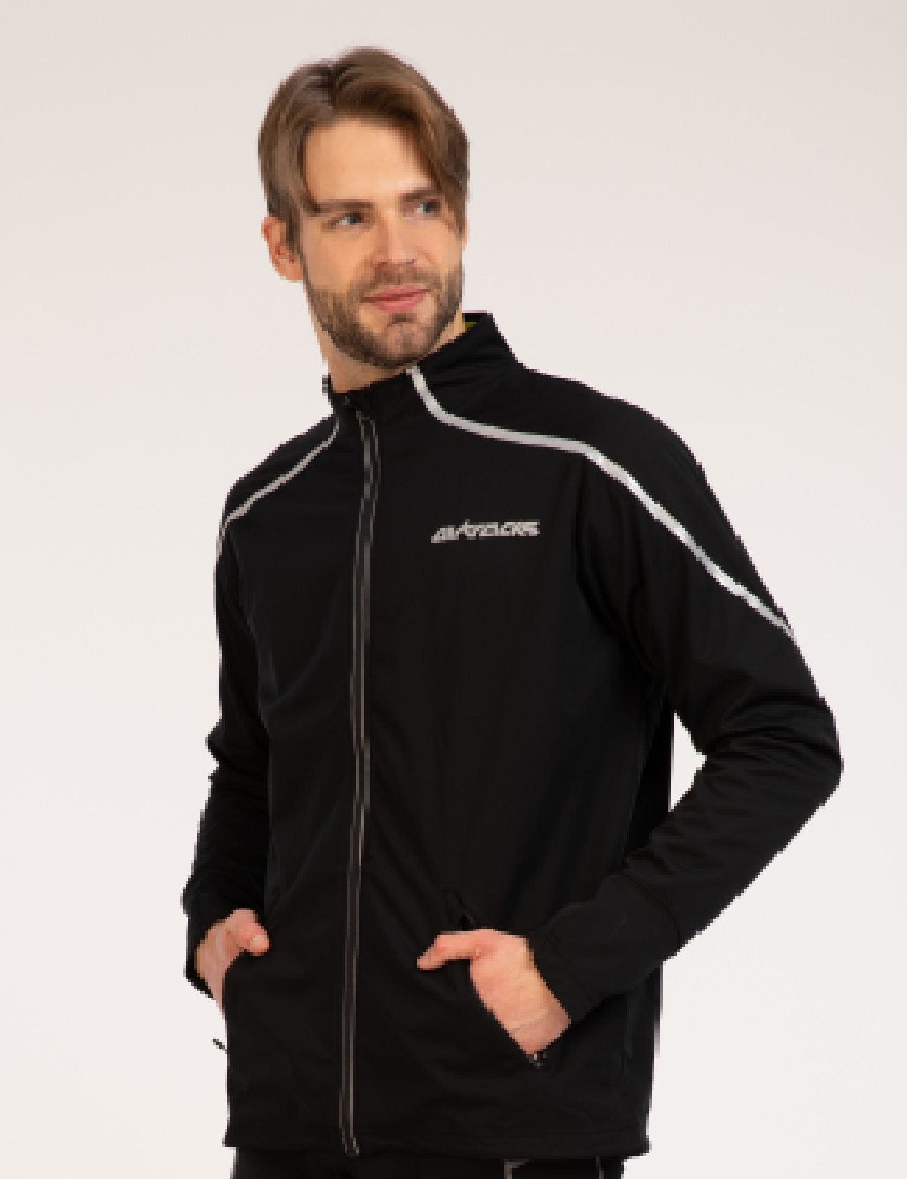 Thermo Fahrradjacke Laufjacke Air Tech Schwarz L Radjacke