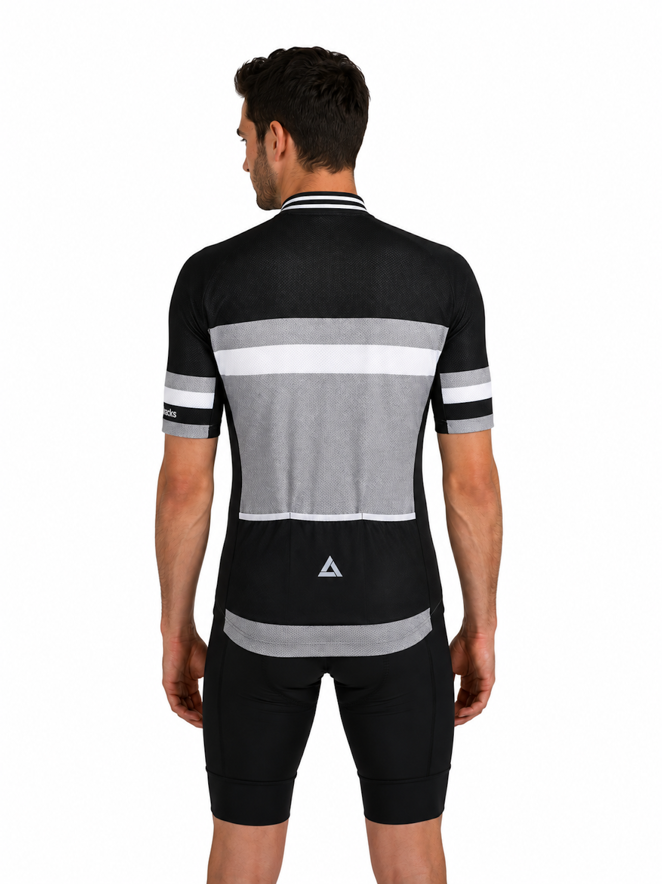 Braccio corto in maglia da uomo per linea III nero e grigio