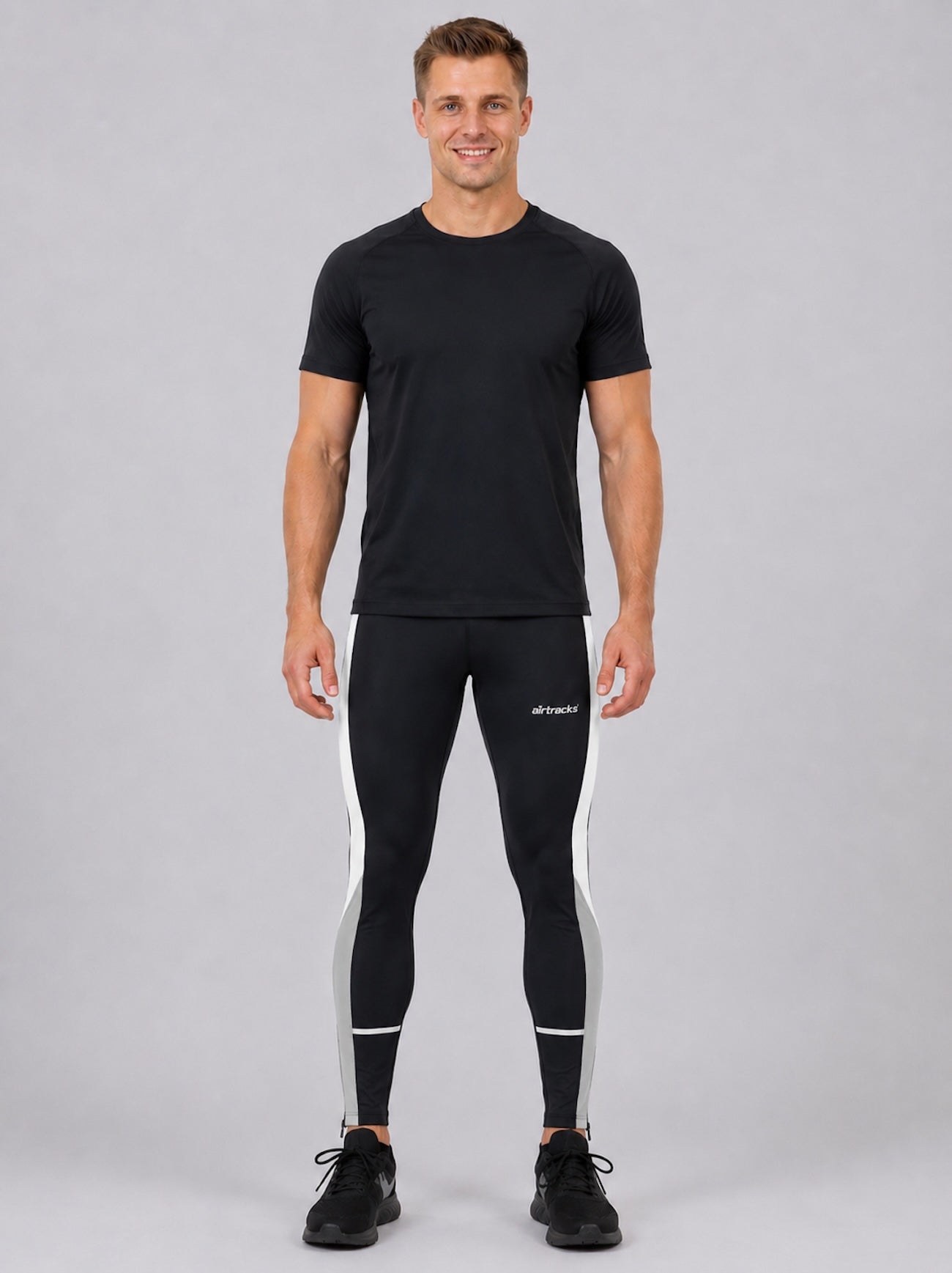 Men's running pants Tight Lang Black