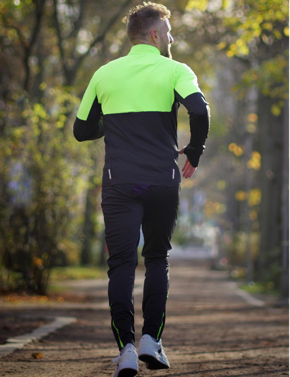 Ensemble de course à la toison d'hiver pour hommes + pantalon de course par ligne