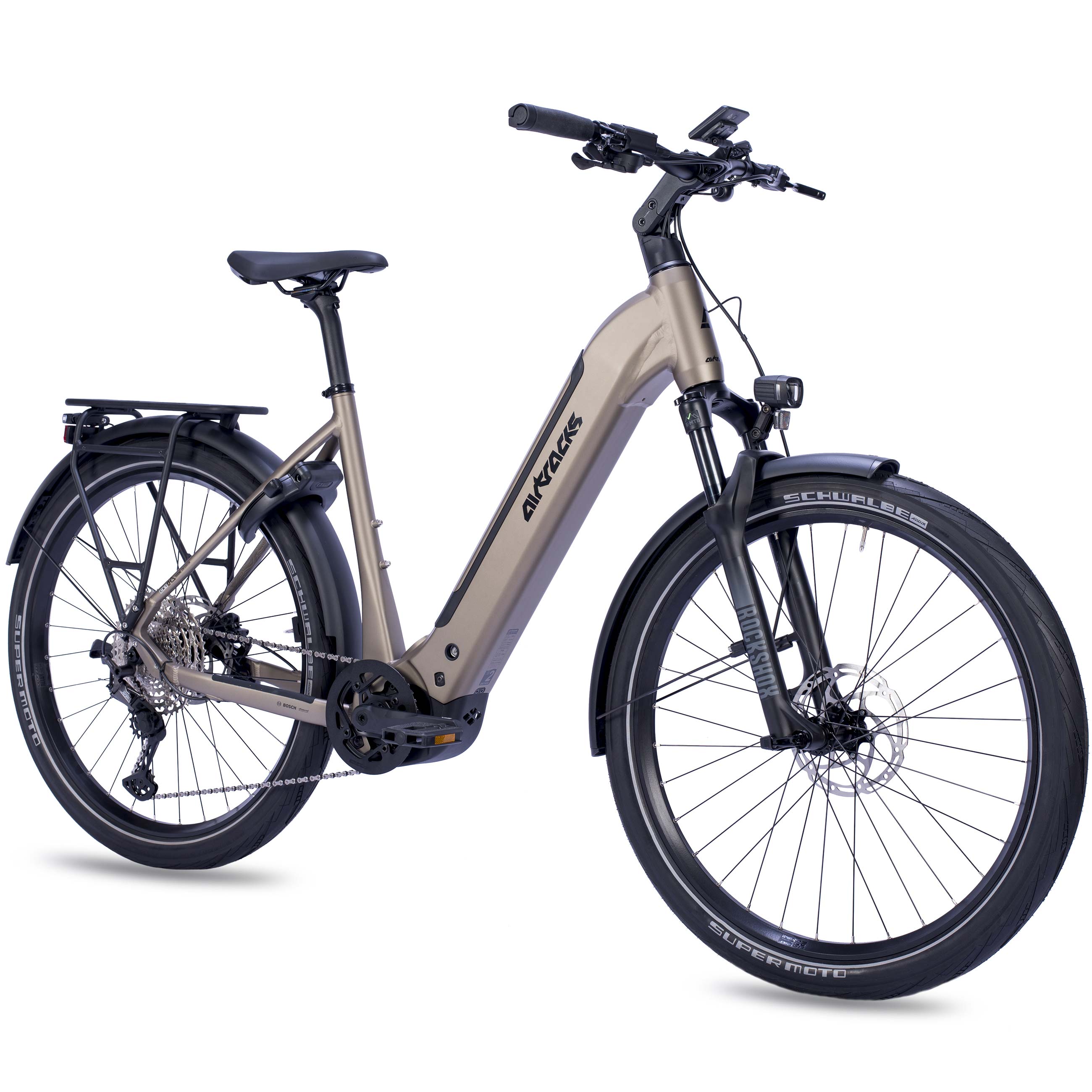 27,5" Damen E-SUV MTB Wave LS TERRA CX1 BOSCH PERFORMANCE LINE PX Smart System POWERTUBE 800 Wh 12 x GANG SHIMANO XT RD-M8100 SGS Beige