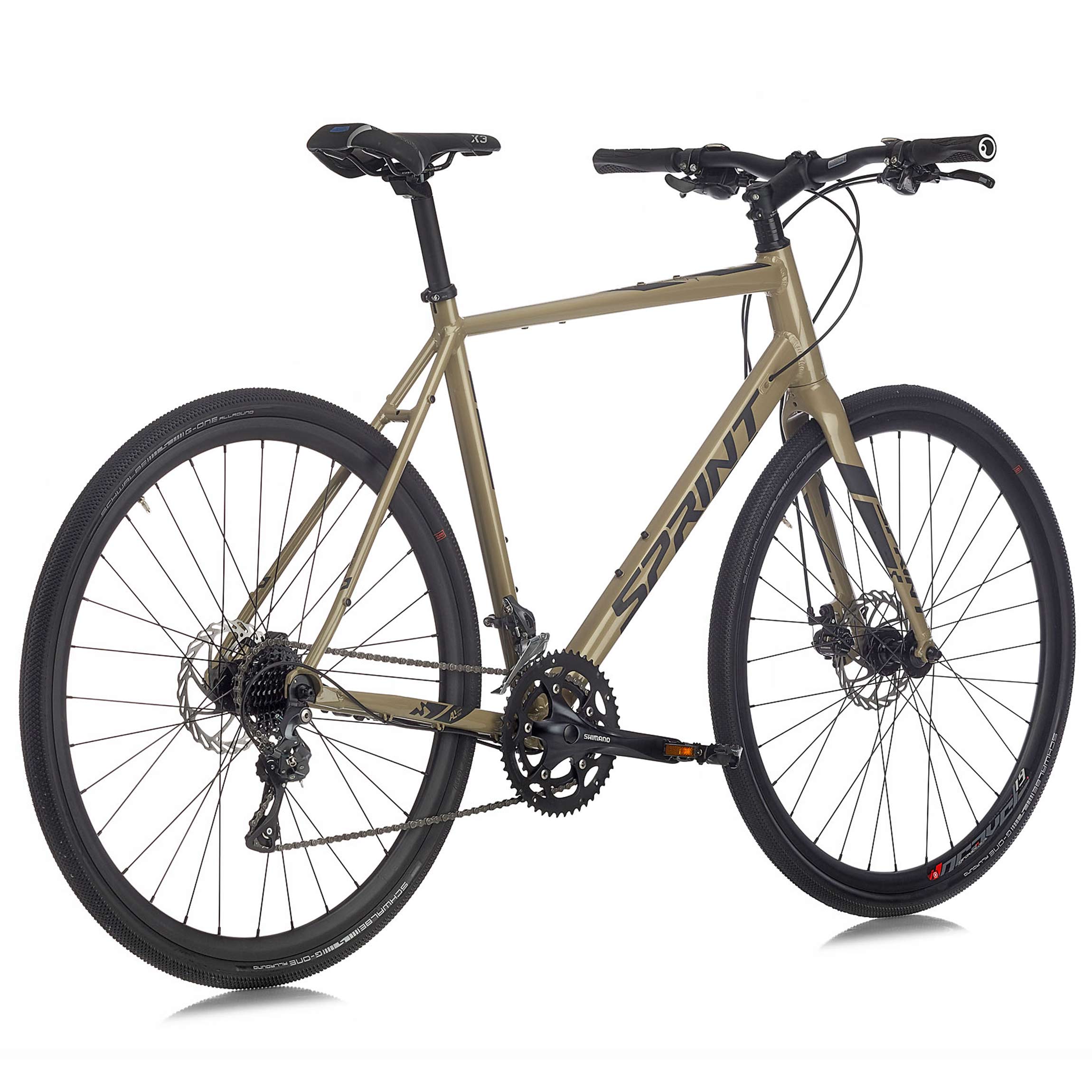 28" Bicicletta Gravel Uomo WHISPER PLUS Flatbar 2x8 Velocità Shimano Claris RD-R2000