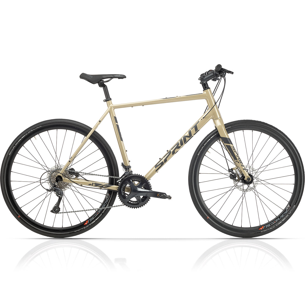 28" Herren Gravel Bike WHISPER URBAN PLUS Flatbar Fahrrad 2 x 9 Gang Shimano SORA RD-R3000 Beige