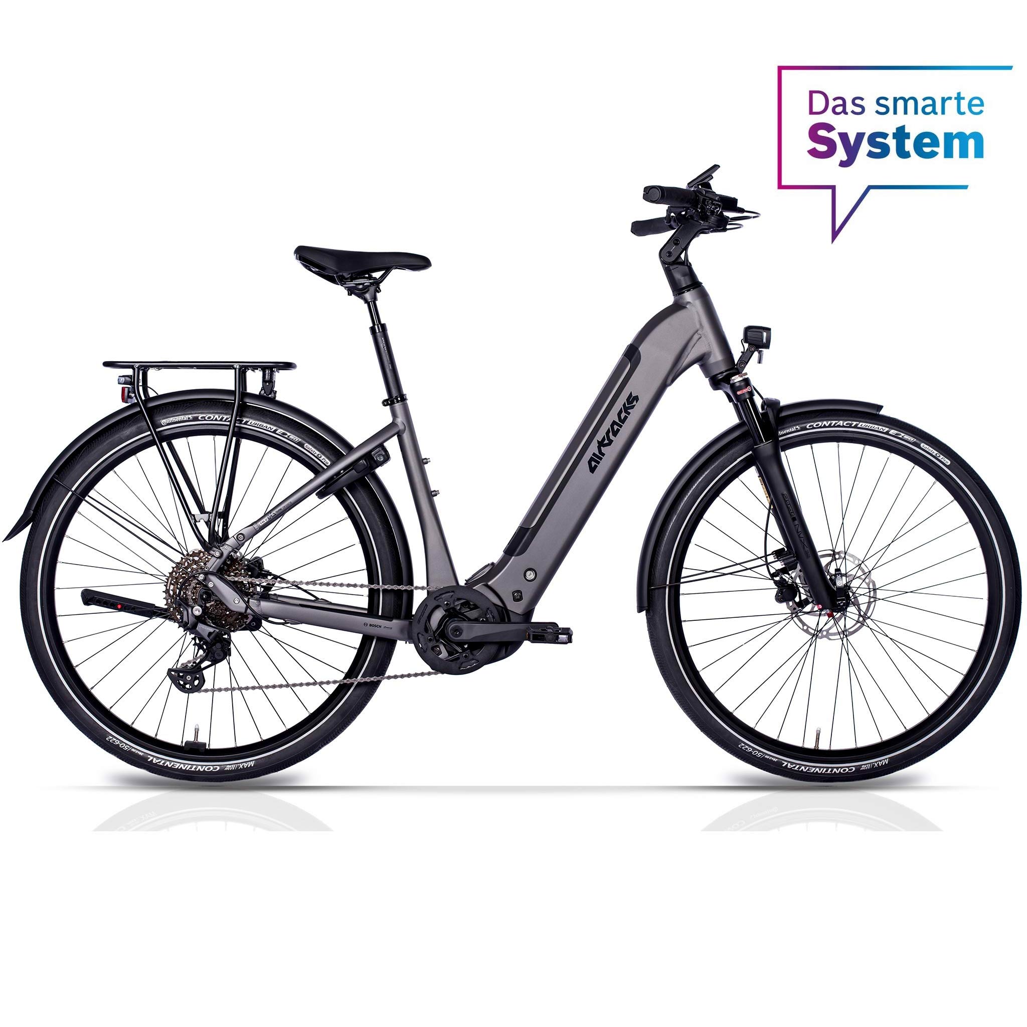 28" Damen E-Bike Trekking Fahrrad LS Wave TERRA TR2 BOSCH Performance Line PX Smart System POWERTUBE 600 Wh 10 x Gang SHIMANO DEORE RD-M5130 SGS Schwarz