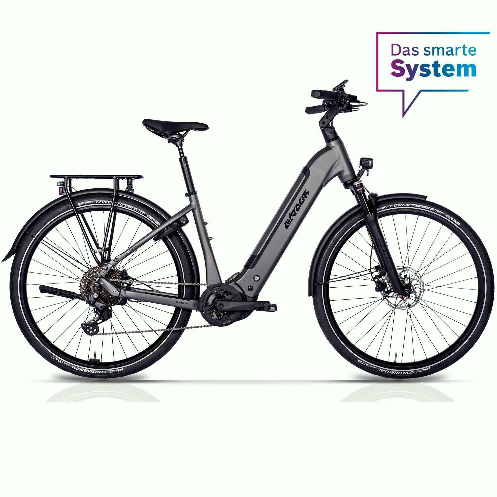 28" Damen E-Bike Trekking Fahrrad LS Wave TERRA TR2 BOSCH Performance Line PX Smart System POWERTUBE 600 Wh 10 x Gang SHIMANO DEORE RD-M5130 SGS Schwarz