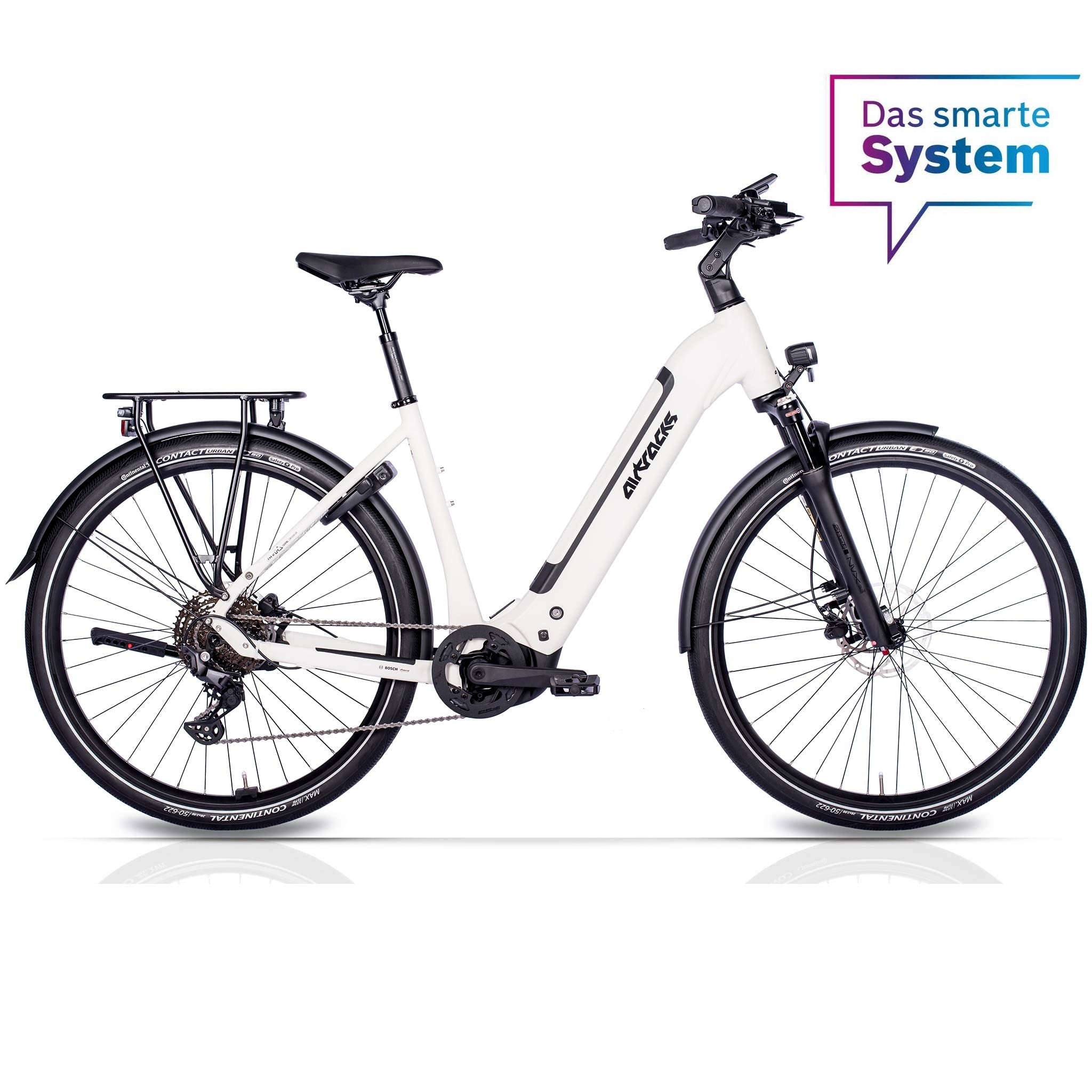 28" Damen E-Bike Trekking Fahrrad LS Wave TERRA TR2 BOSCH Performance Line PX Smart System POWERTUBE 600 Wh 10 x Gang SHIMANO DEORE RD-M5130 SGS Weiß
