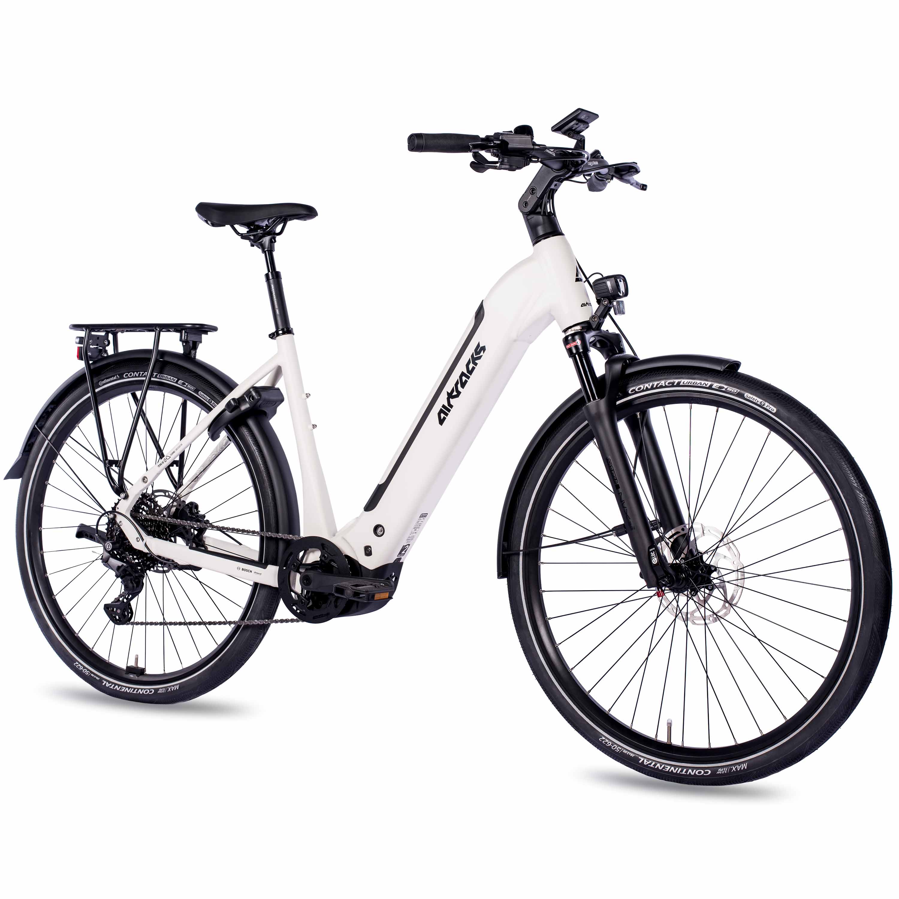 28" Damen E-Bike Trekking Fahrrad LS Wave TERRA TR2 BOSCH Performance Line PX Smart System POWERTUBE 600 Wh 10 x Gang SHIMANO DEORE RD-M5130 SGS Weiß