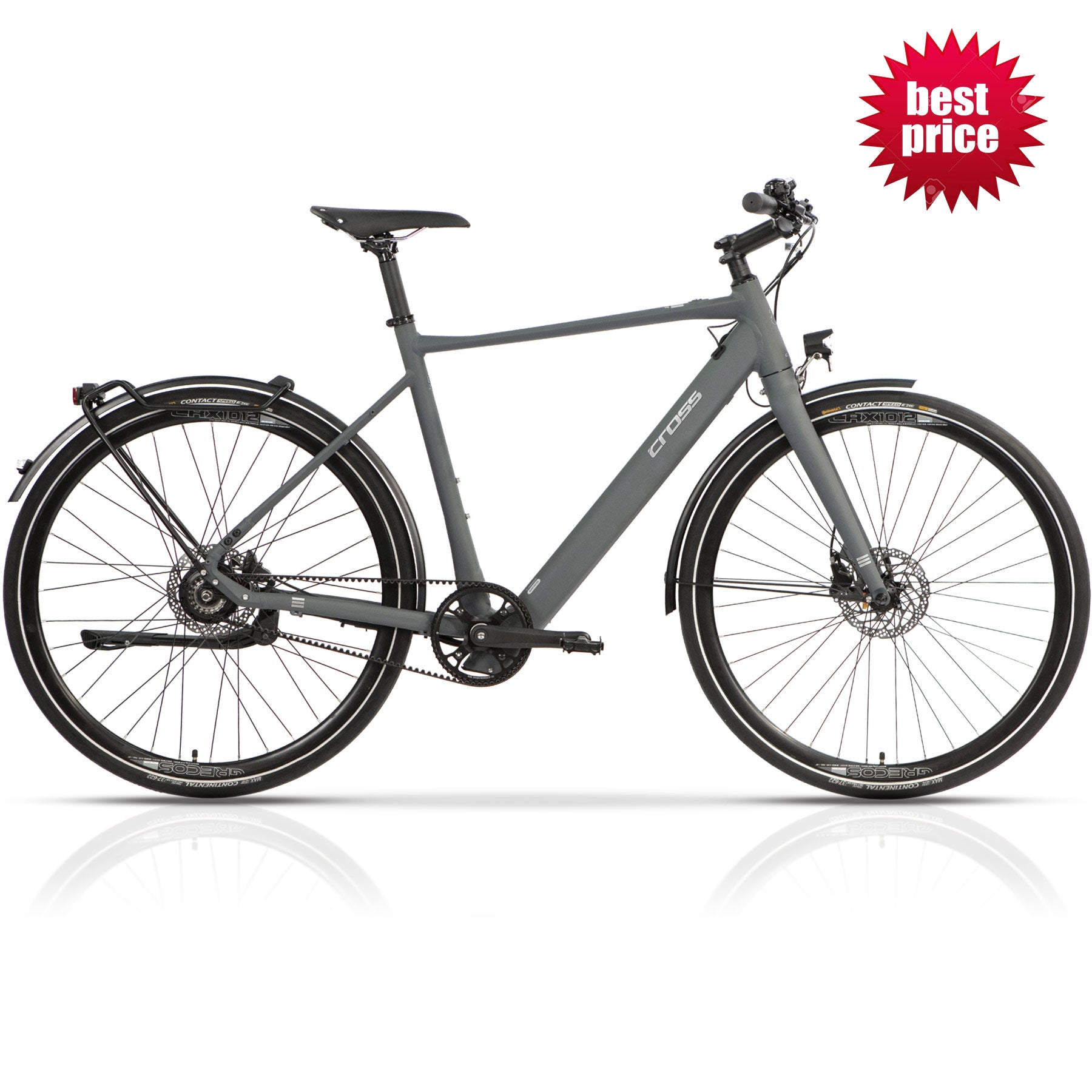 28 Zoll E-Bike Herren Urban Bike STREET Citybike BAFANG 350WH GATES CARBON BELT SINGLE SPEED