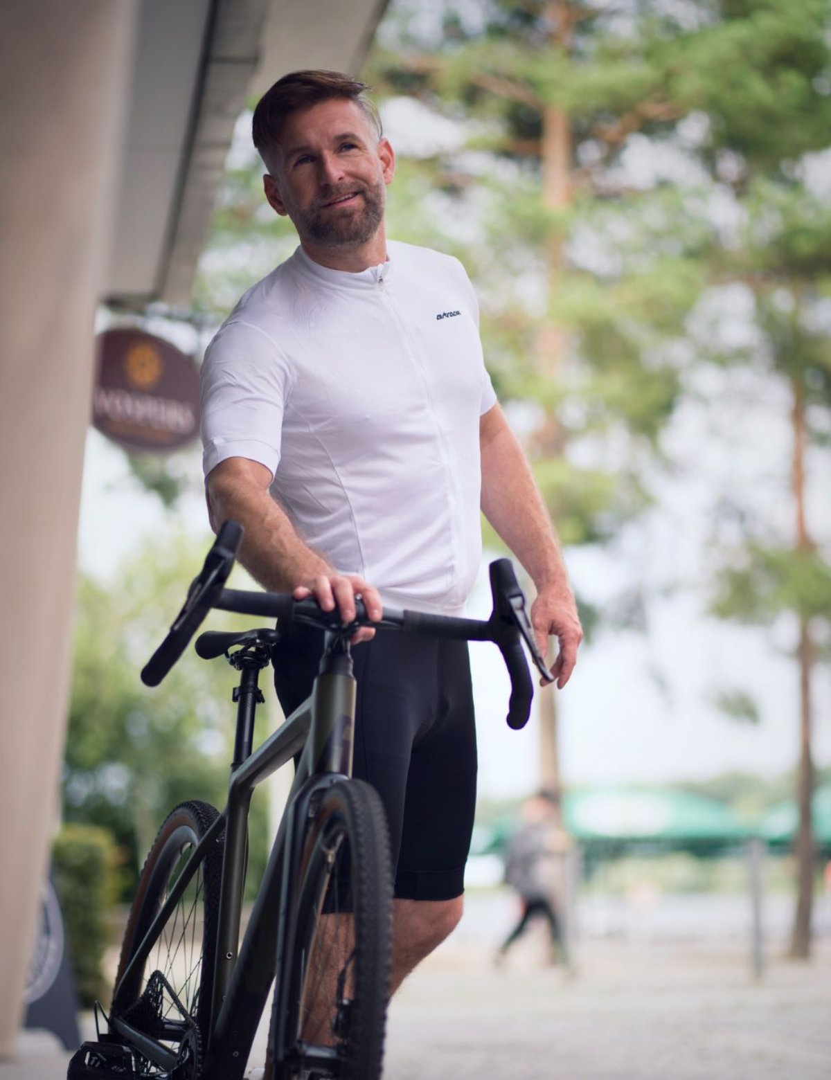 Maglia da uomo in bicicletta corta braccio aereo tech ii bianco