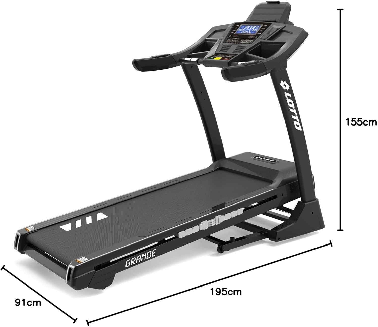 LOTTO Grande Laufband klappbar elektrisch bis 120 kg Bluetooth 1-20 km/h 150x51 cm