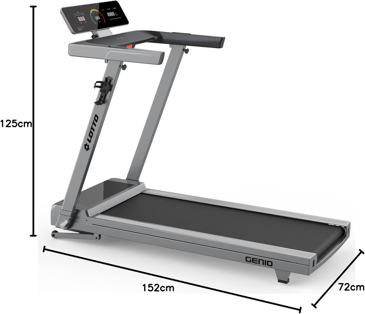 Lotto Genio cinta de correr plegable de hasta 100 kg Bluetooth 1-16 km/h 125x45 cm