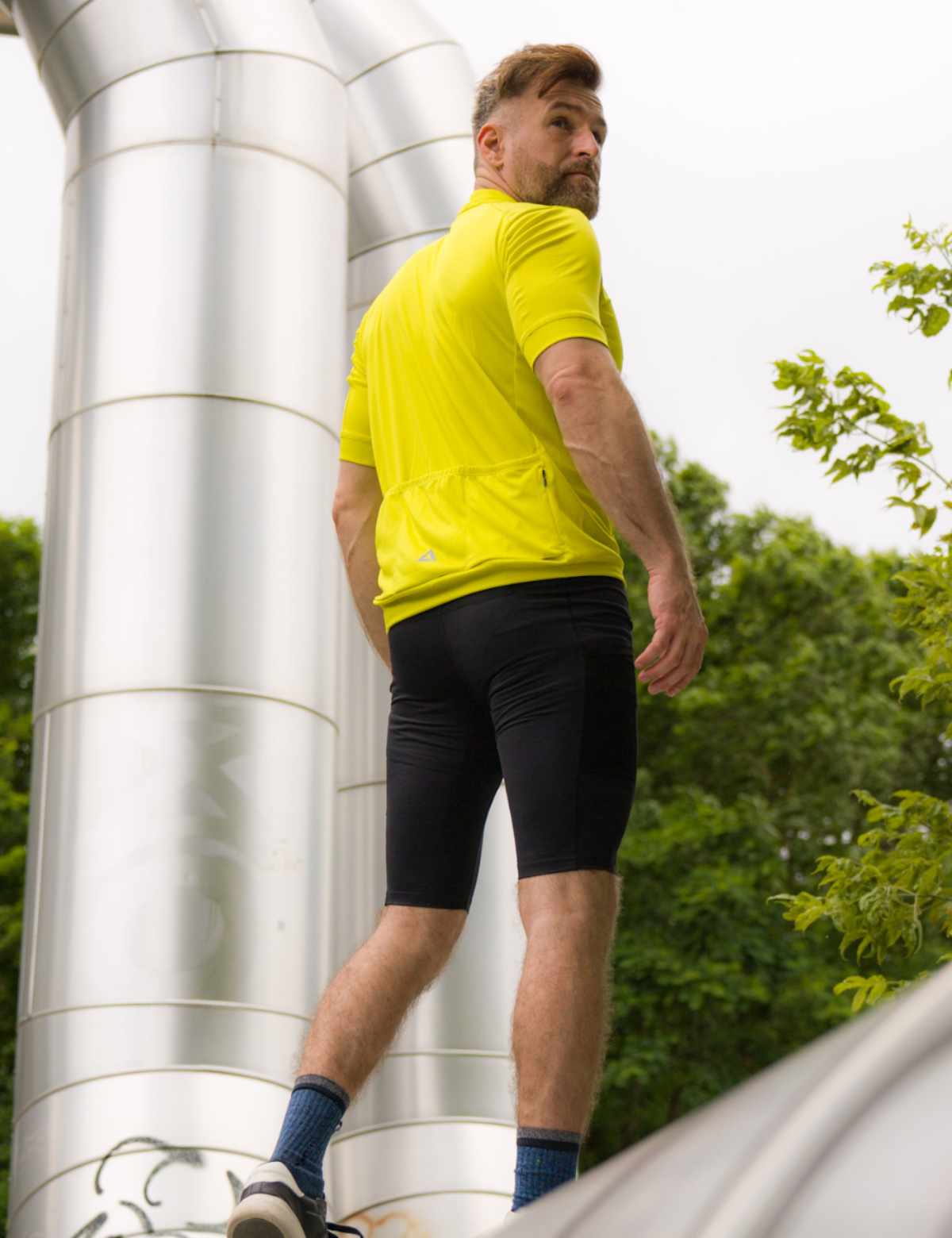 Pantalon de course masculin serré court par équipe noire