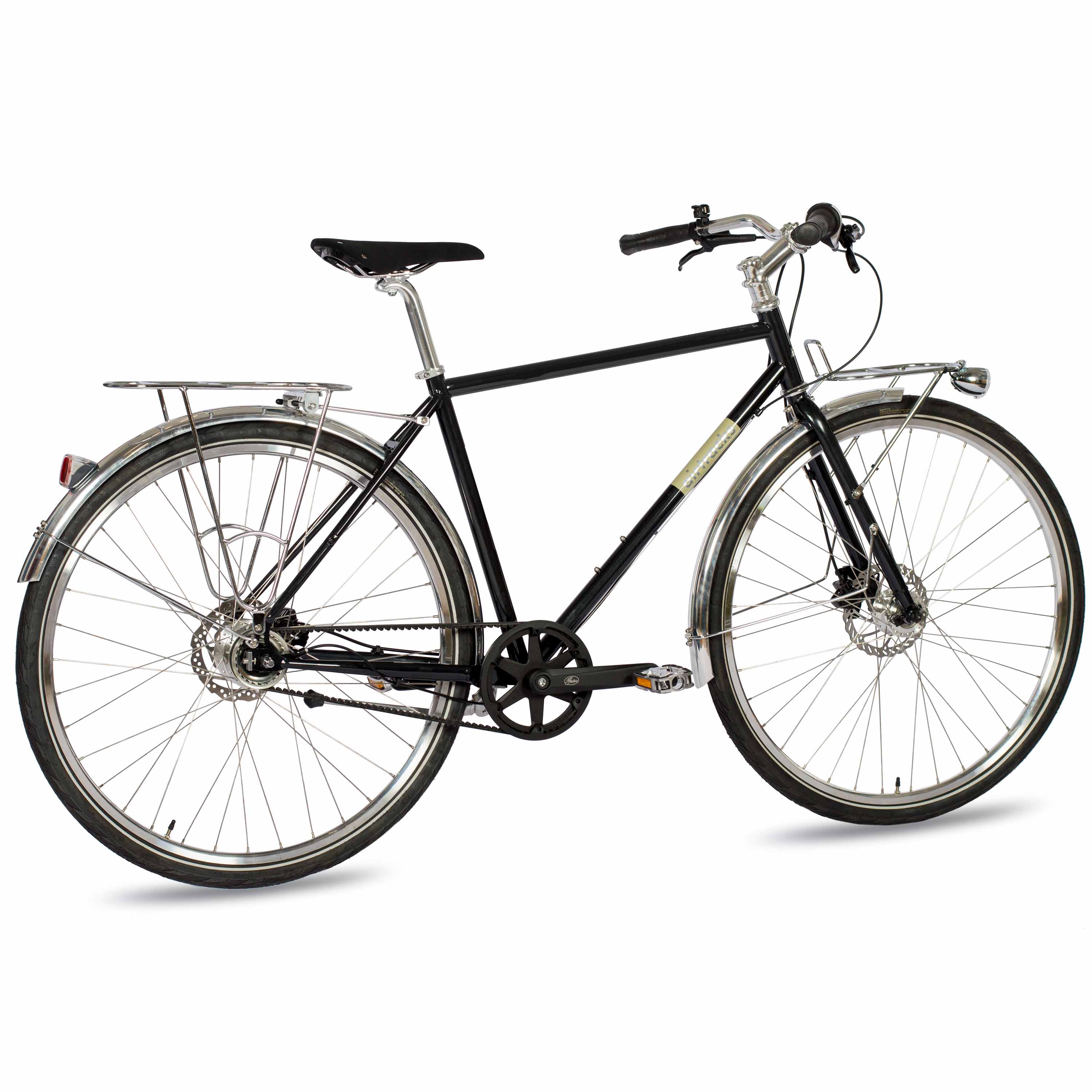 28" Herren Urban Bike City Fahrrad AIRY ONE CrMo GATES CARBON DRIVE BELT Shimano 7 x Gang NEXUS Schwarz