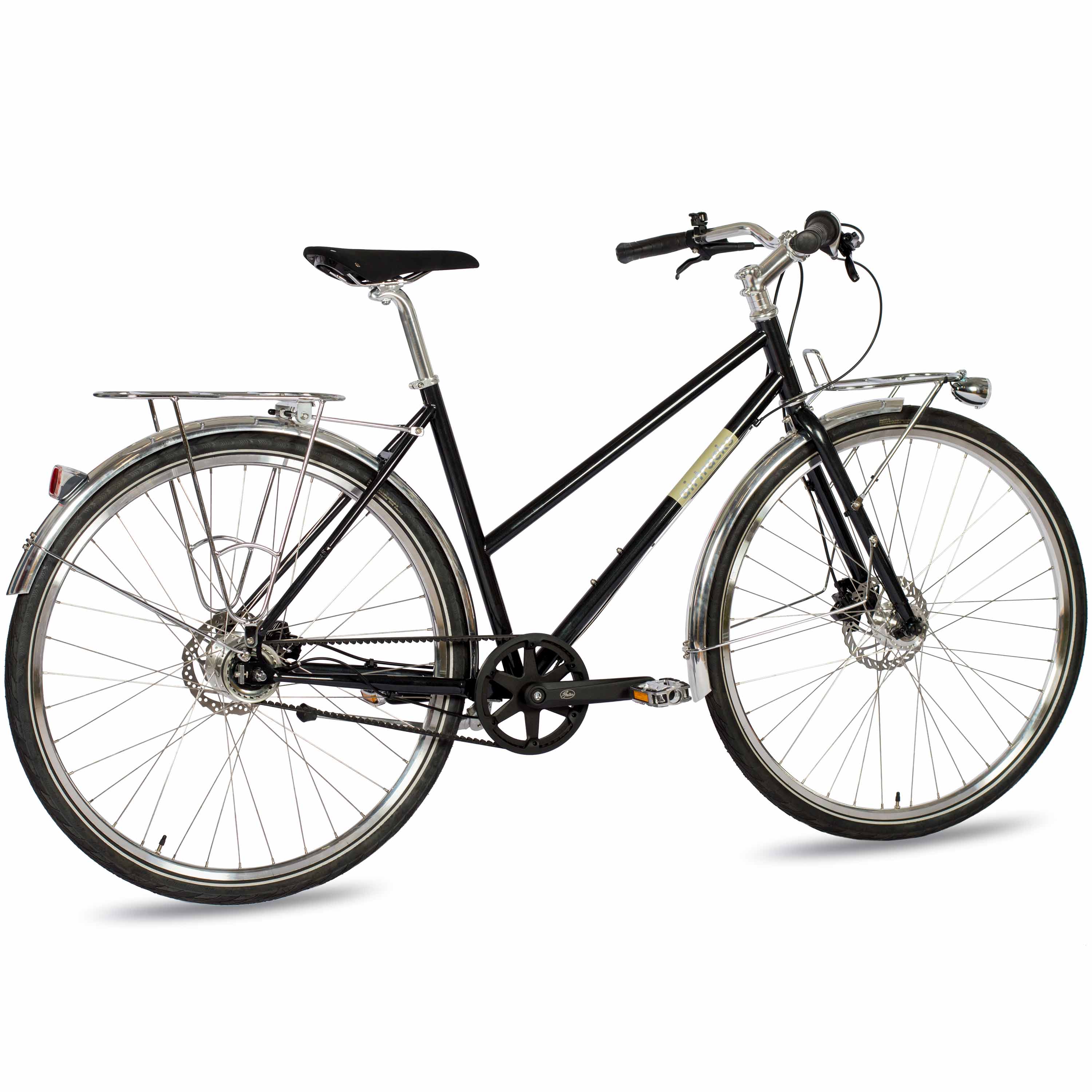 28" Damen Urban Bike City Fahrrad AIRY ONE CrMo GATES CARBON DRIVE BELT Shimano 7 x Gang NEXUS Schwarz