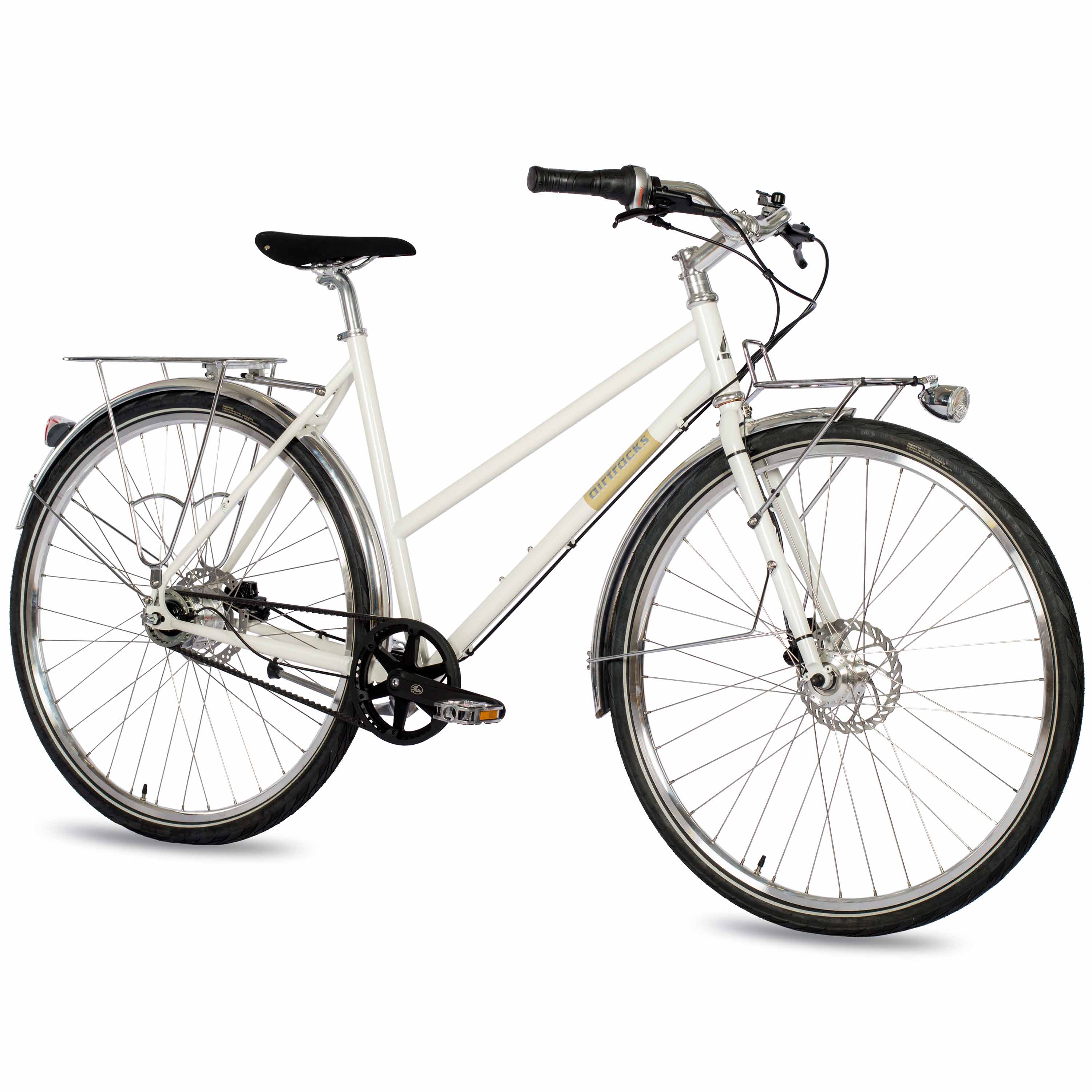 28" Damen Urban Bike City Fahrrad AIRY ONE CrMo GATES CARBON DRIVE BELT Shimano 7 x Gang NEXUS Weiss