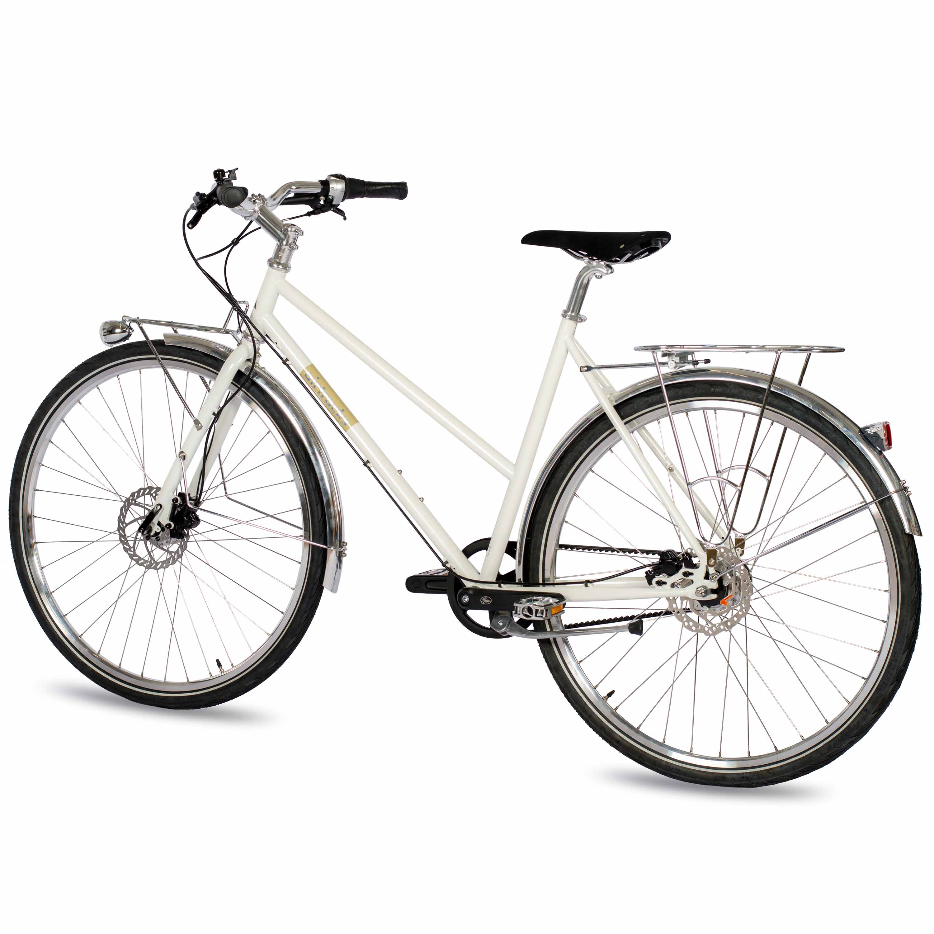 28" Damen Urban Bike City Fahrrad AIRY ONE CrMo GATES CARBON DRIVE BELT Shimano 7 x Gang NEXUS Weiss