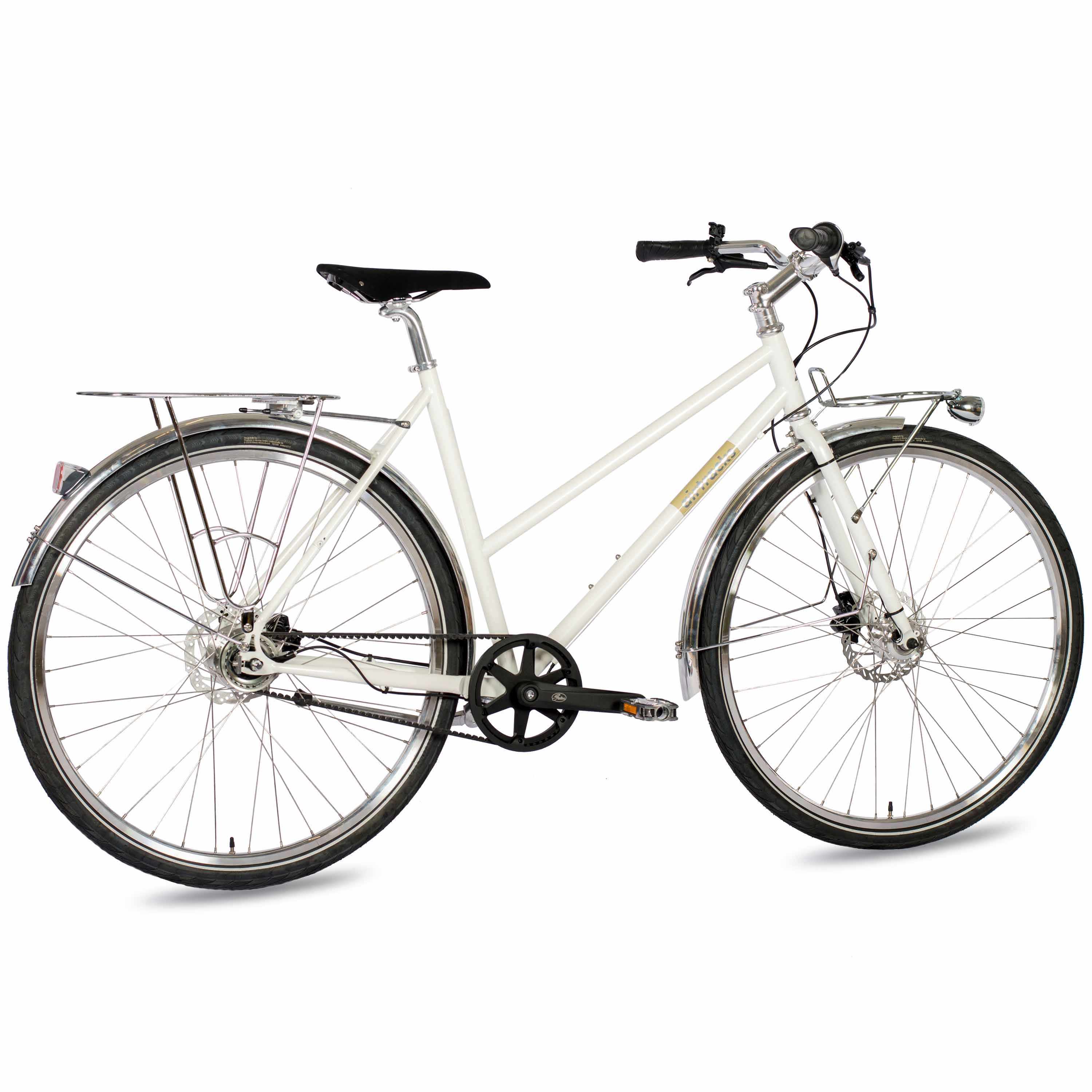 28" Damen Urban Bike City Fahrrad AIRY ONE CrMo GATES CARBON DRIVE BELT Shimano 7 x Gang NEXUS Weiss
