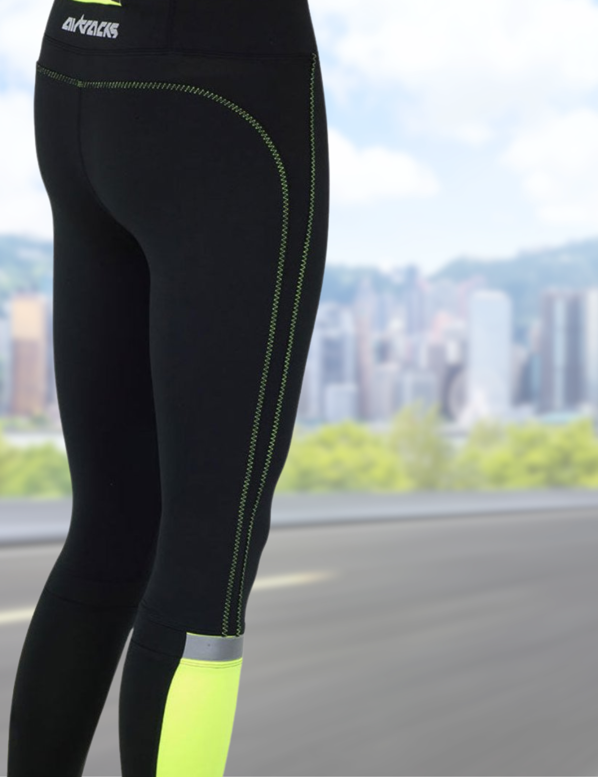 Women's thermal running tights long neon