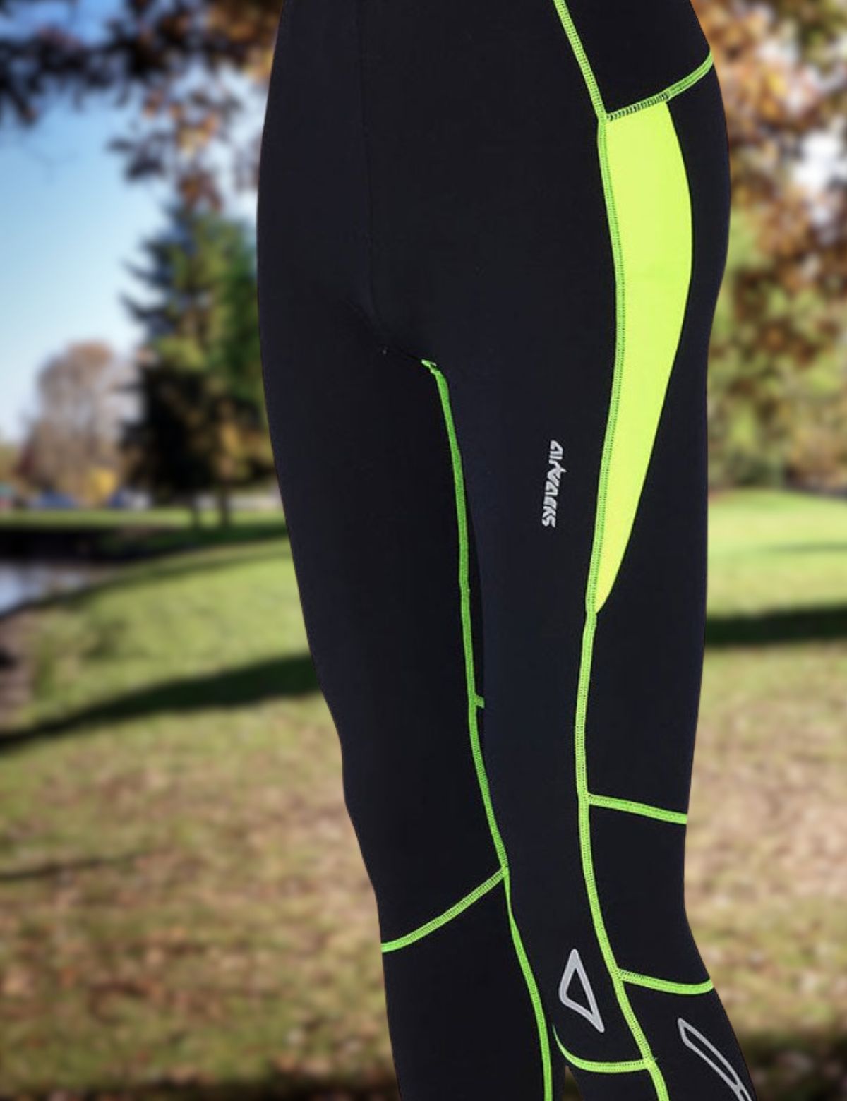 Men's thermal running tights long Pro T Neon