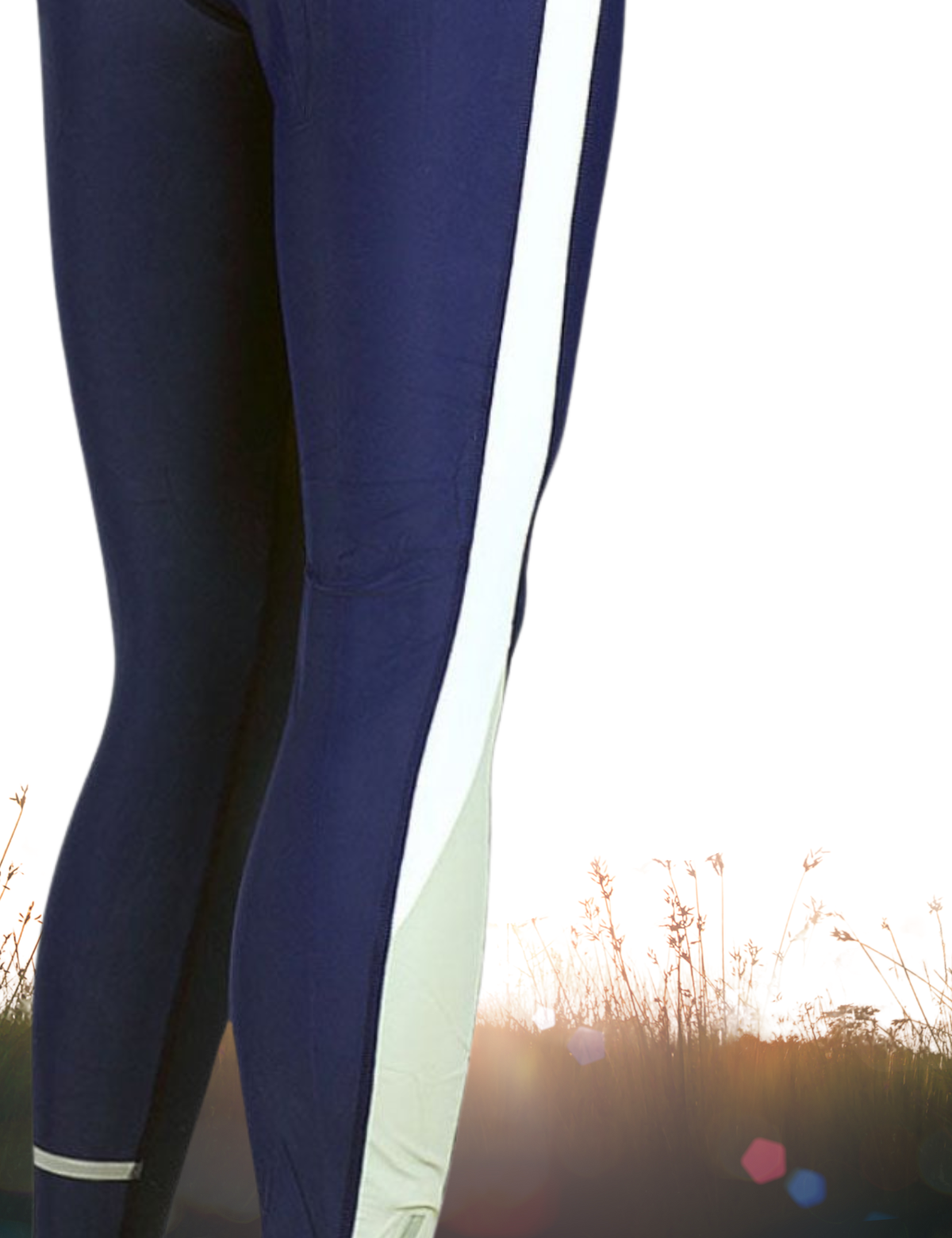 Women's thermal running tights long blue