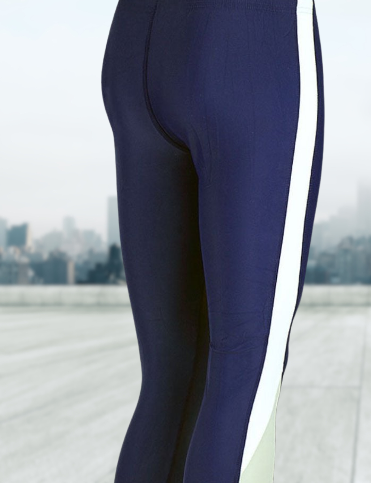 Men's thermal running tights long navy