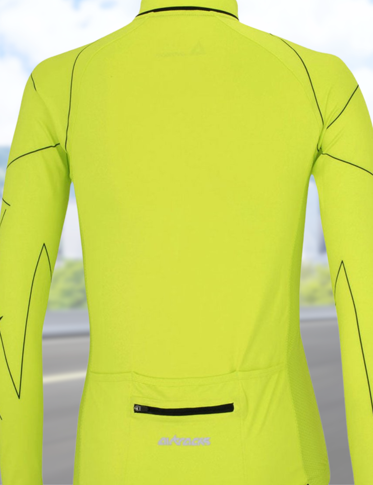 Maglia da uomo in bicicletta braccio lungo per linea neon